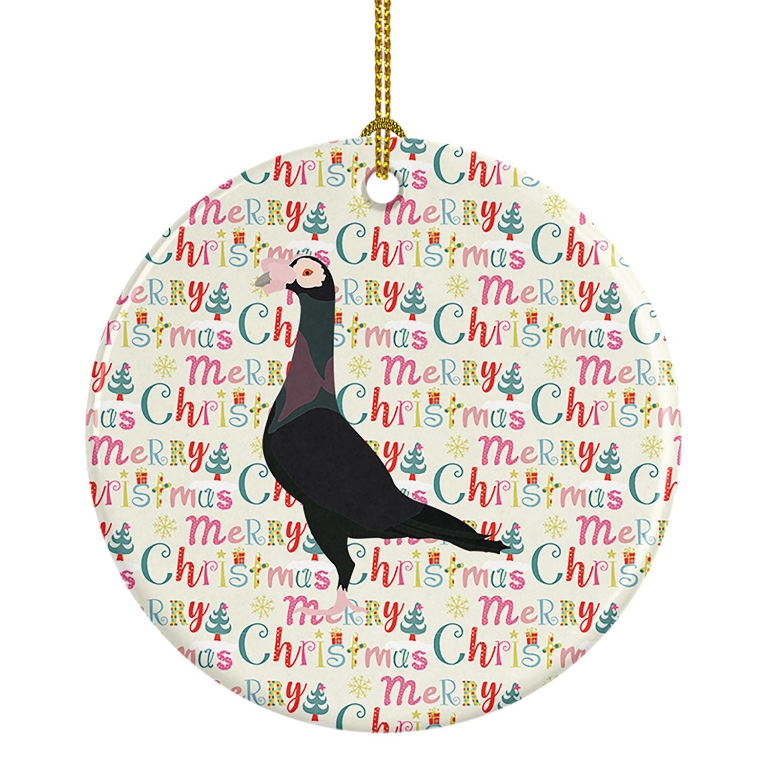 English Carrier Pigeon Christmas Ceramic Ornament Christmas Tree Hanging Decorations for Home Christmas Holiday, Party, Gift, 3 