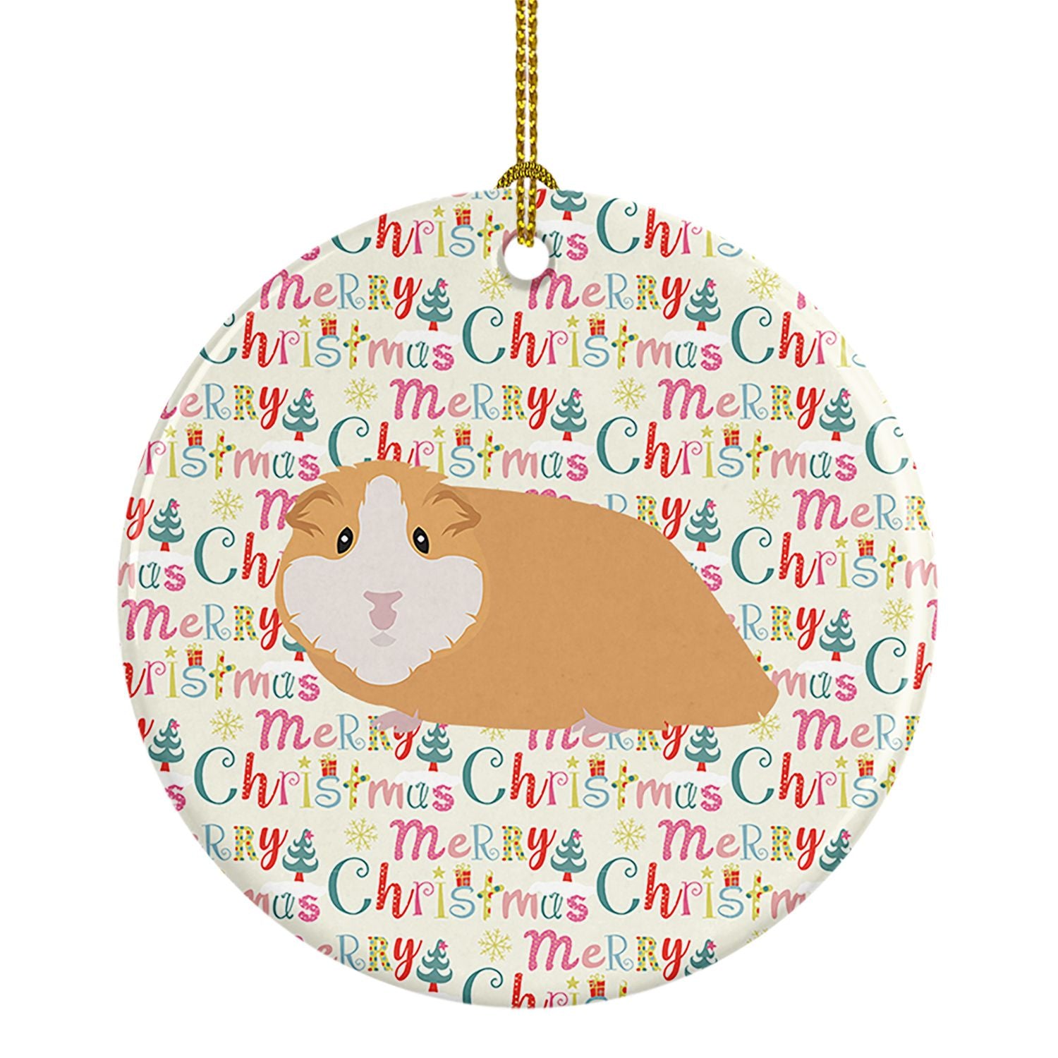 American Guinea Pig Christmas Ceramic Ornament Christmas Tree Hanging Decorations for Home Christmas Holiday, Party, Gift, 3 in,