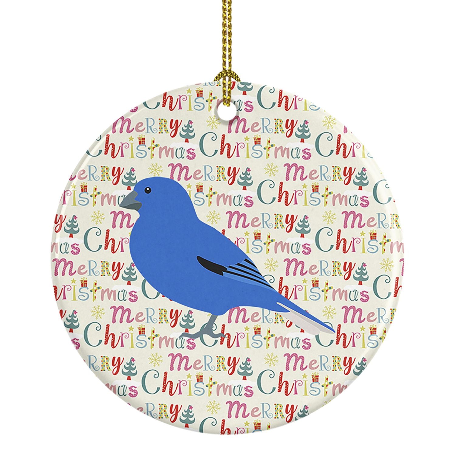 Bunting Christmas Ceramic Ornament Christmas Tree Hanging Decorations for Home Christmas Holiday, Party, Gift, 3 in, Multicolor