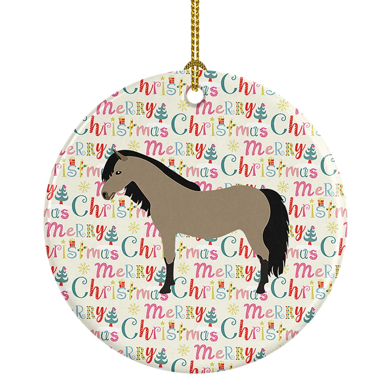 Welsh Pony Horse Christmas Ceramic Ornament Christmas Tree Hanging Decorations for Home Christmas Holiday, Party, Gift, 3 in, Mu