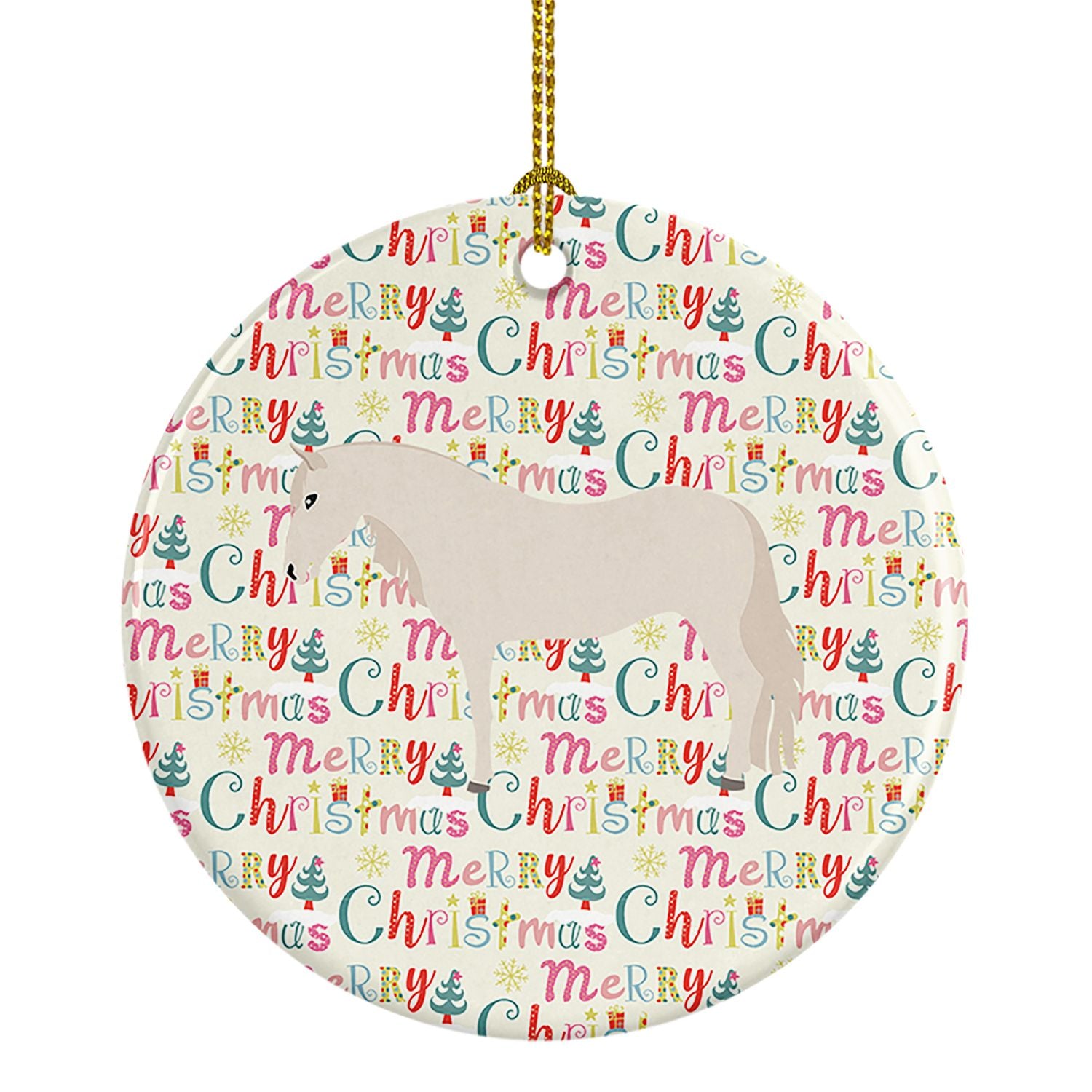 Paso Fino Horse Christmas Ceramic Ornament Christmas Tree Hanging Decorations for Home Christmas Holiday, Party, Gift, 3 in, Mul