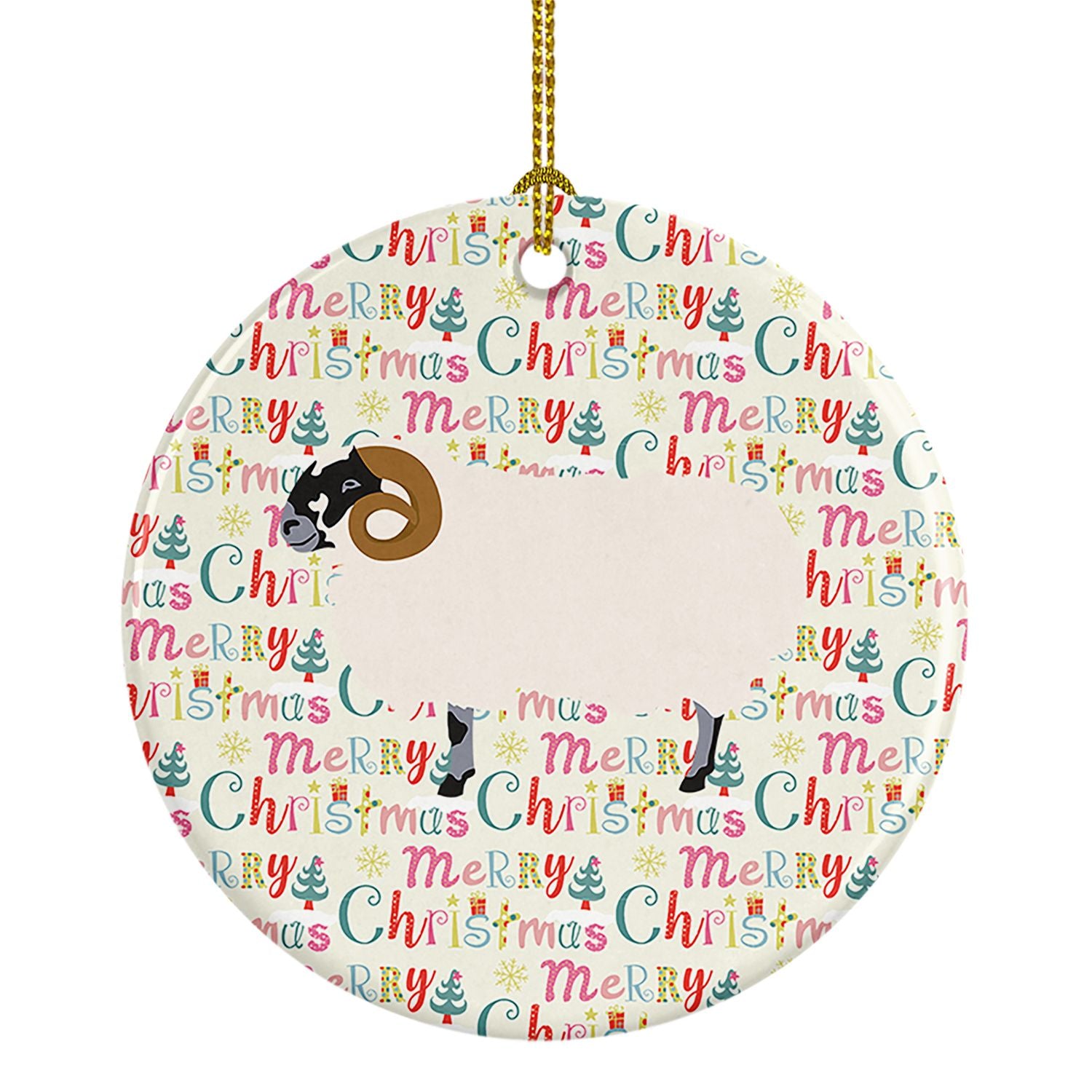 Scottish Blackface Sheep Christmas Ceramic Ornament Christmas Tree Hanging Decorations for Home Christmas Holiday, Party, Gift, 