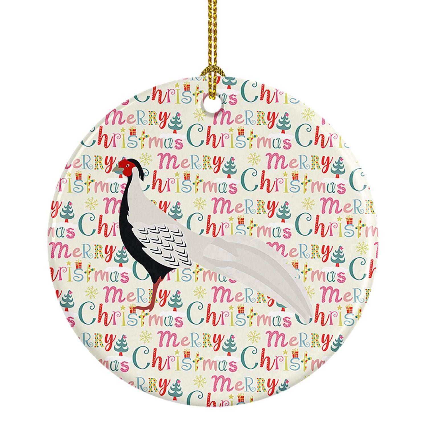 Silver Pheasant Christmas Ceramic Ornament Christmas Tree Hanging Decorations for Home Christmas Holiday, Party, Gift, 3 in, Mul