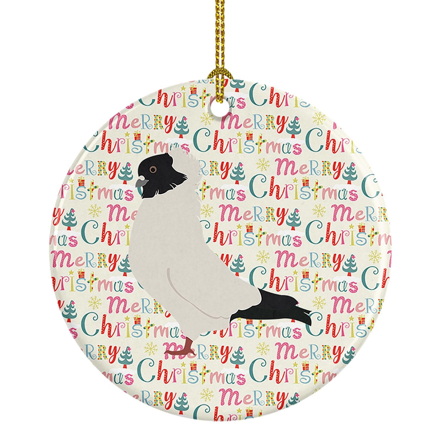 Nun Pigeon Christmas Ceramic Ornament Christmas Tree Hanging Decorations for Home Christmas Holiday, Party, Gift, 3 in, Multicol