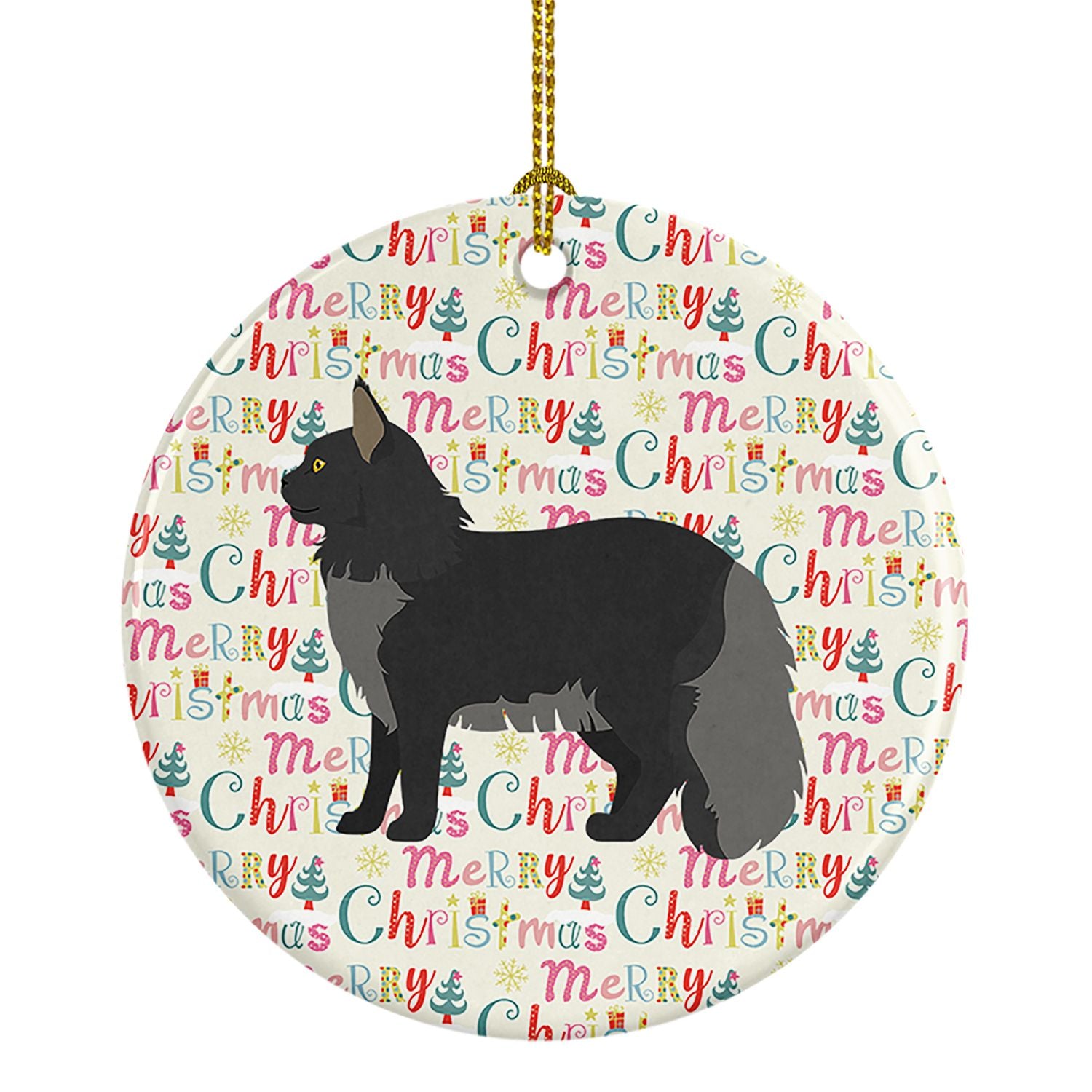 Maine Coon #2 Cat Christmas Ceramic Ornament Christmas Tree Hanging Decorations for Home Christmas Holiday, Party, Gift, 3 in, M