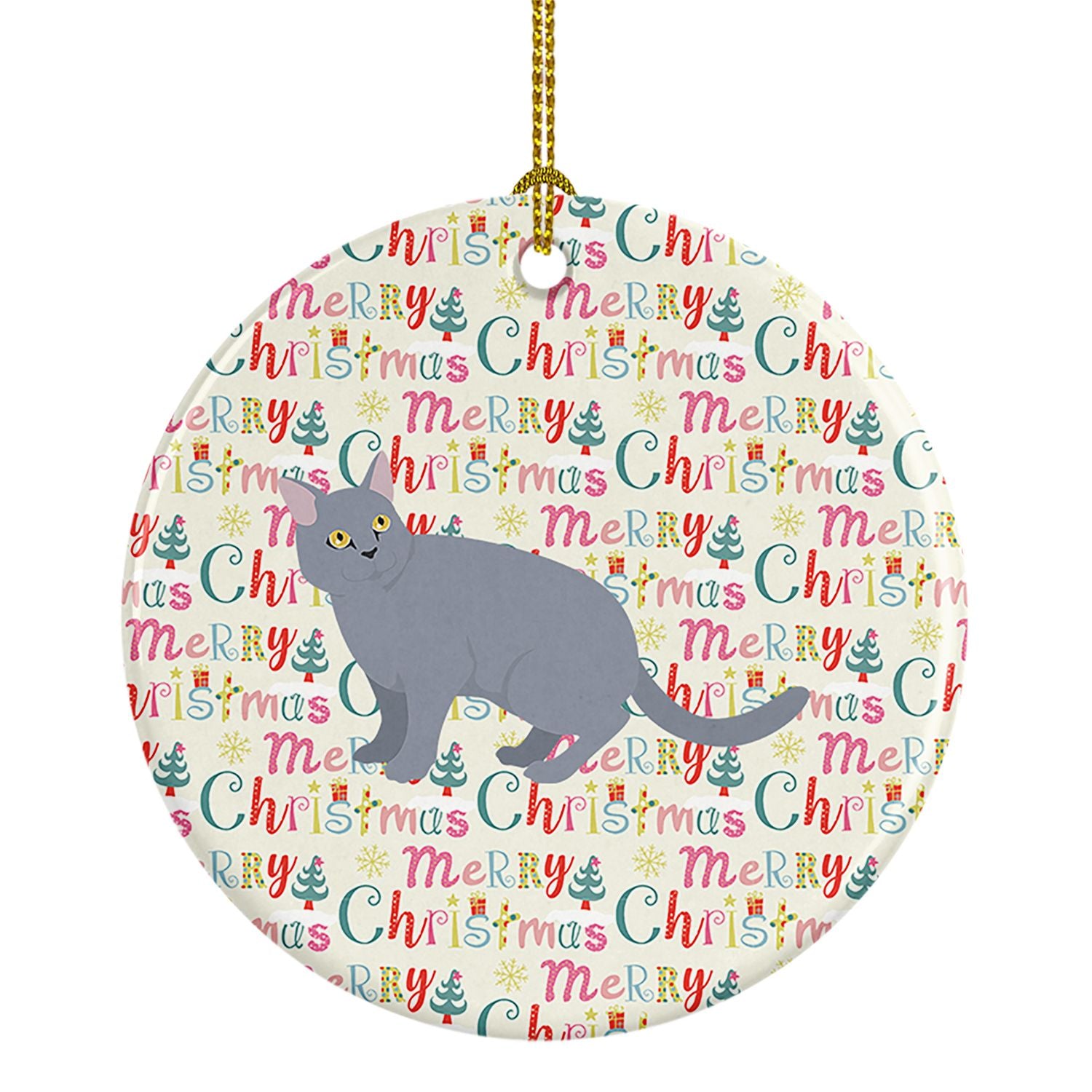 European Shorthair #3 Cat Christmas Ceramic Ornament Christmas Tree Hanging Decorations for Home Christmas Holiday, Party, Gift,