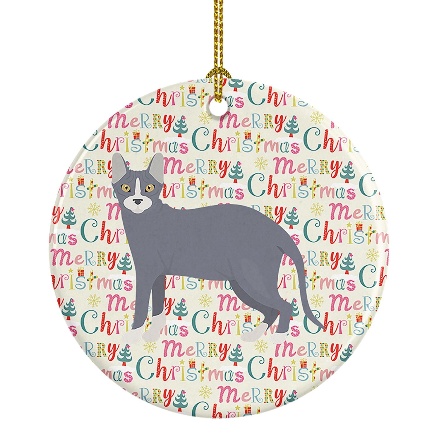 Don Sphynx #2 Cat Christmas Ceramic Ornament Christmas Tree Hanging Decorations for Home Christmas Holiday, Party, Gift, 3 in, M