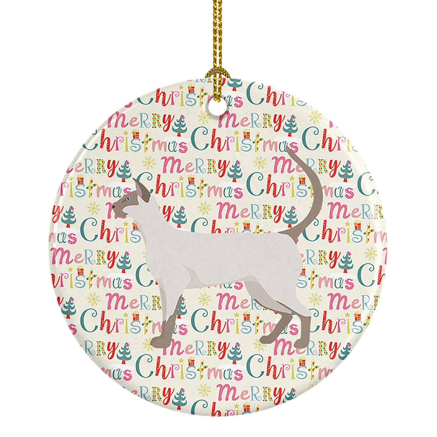 Siamese modern #1 Cat Christmas Ceramic Ornament Christmas Tree Hanging Decorations for Home Christmas Holiday, Party, Gift, 3 i