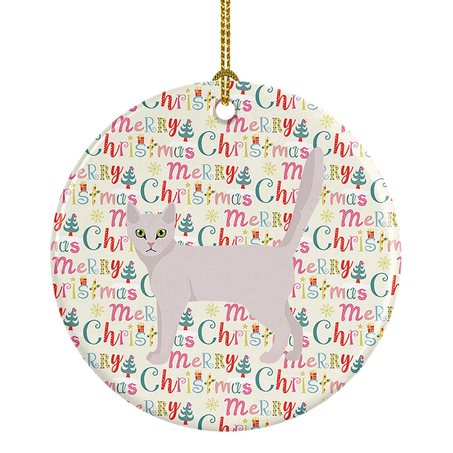 Burmilla Cat Christmas Ceramic Ornament Christmas Tree Hanging Decorations for Home Christmas Holiday, Party, Gift, 3 in, Multic