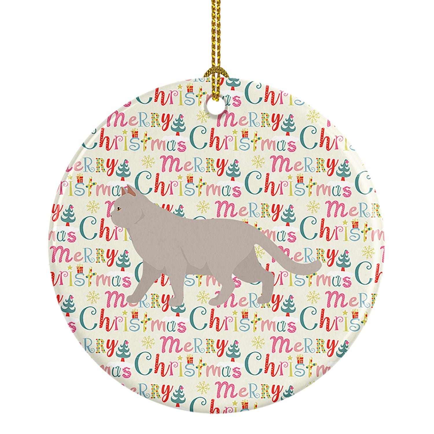 British Shorthair #2 Cat Christmas Ceramic Ornament Christmas Tree Hanging Decorations for Home Christmas Holiday, Party, Gift, 
