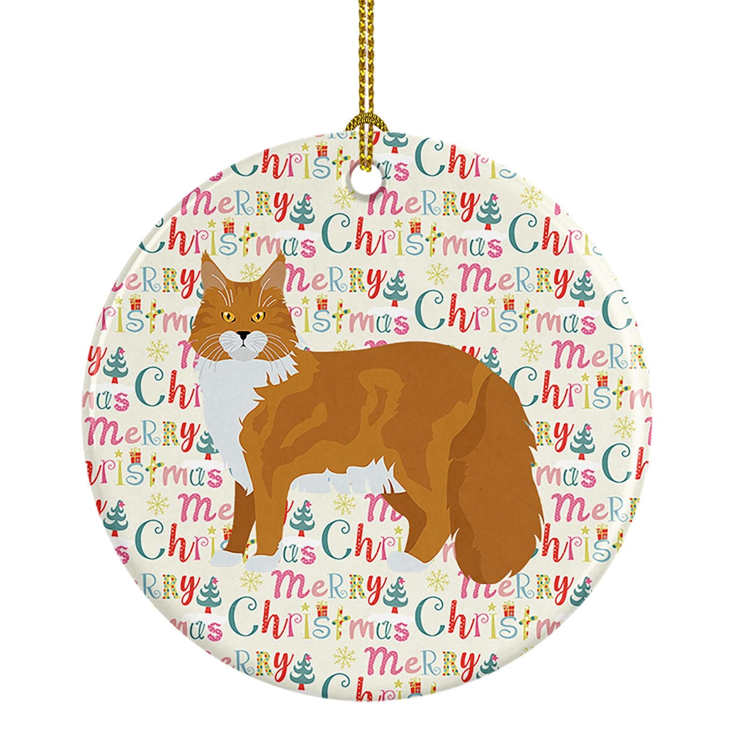 Maine Coon #1 Cat Christmas Ceramic Ornament Christmas Tree Hanging Decorations for Home Christmas Holiday, Party, Gift, 3 in, M