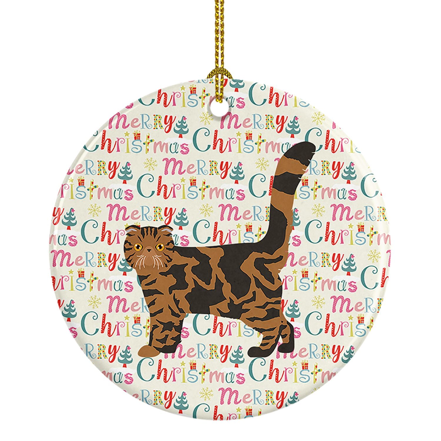 Foldex Exotic Fold #2 Cat Christmas Ceramic Ornament Christmas Tree Hanging Decorations for Home Christmas Holiday, Party, Gift,