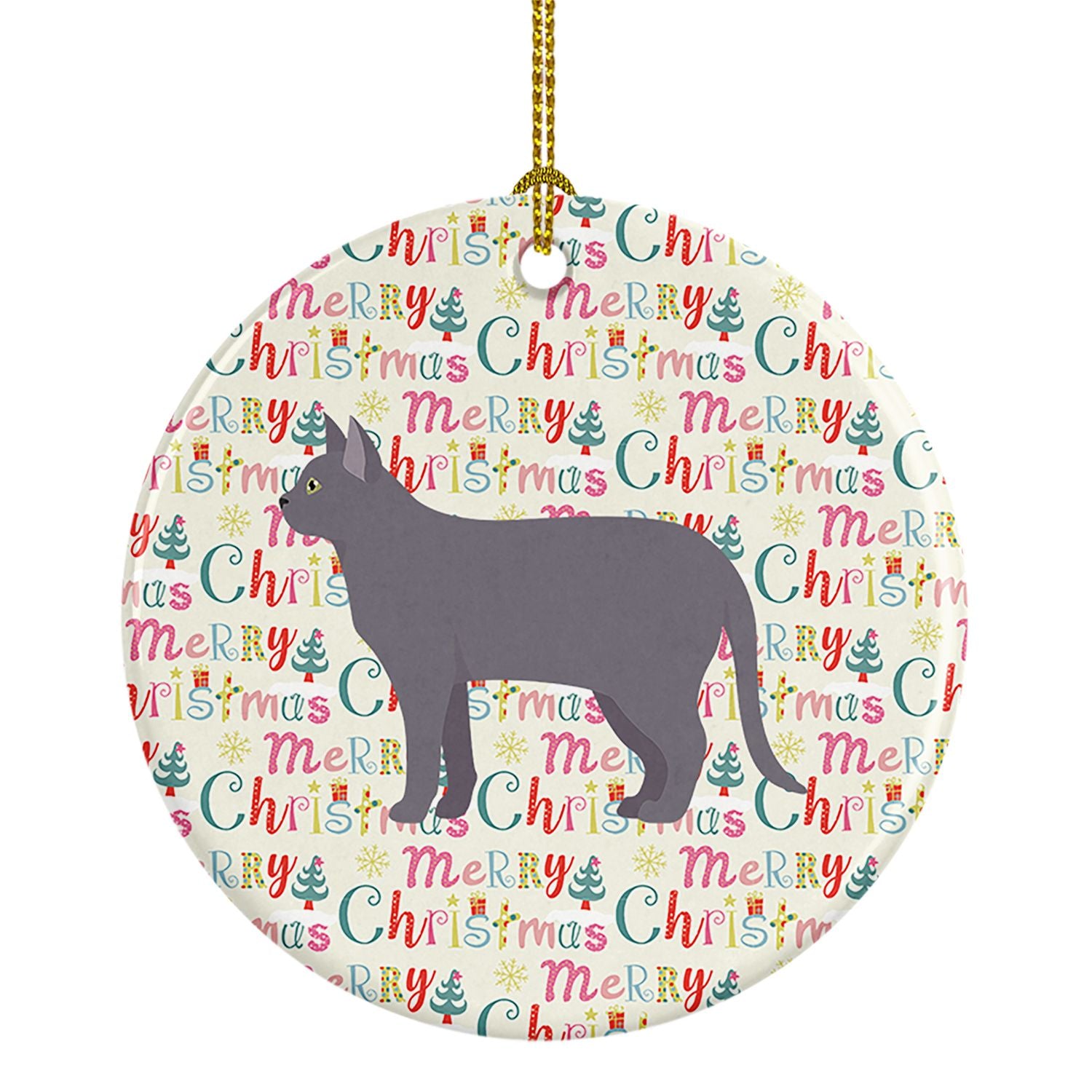 Korat #2 Cat Christmas Ceramic Ornament Christmas Tree Hanging Decorations for Home Christmas Holiday, Party, Gift, 3 in, Multic