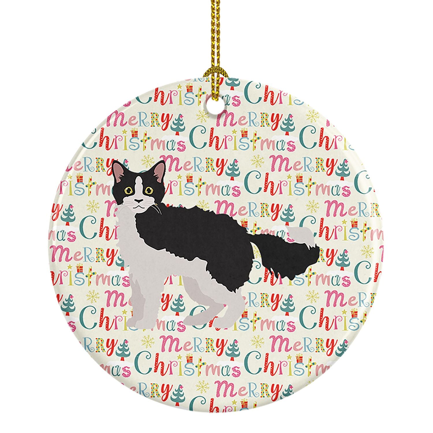 La Perm #1 Cat Christmas Ceramic Ornament Christmas Tree Hanging Decorations for Home Christmas Holiday, Party, Gift, 3 in, Mult