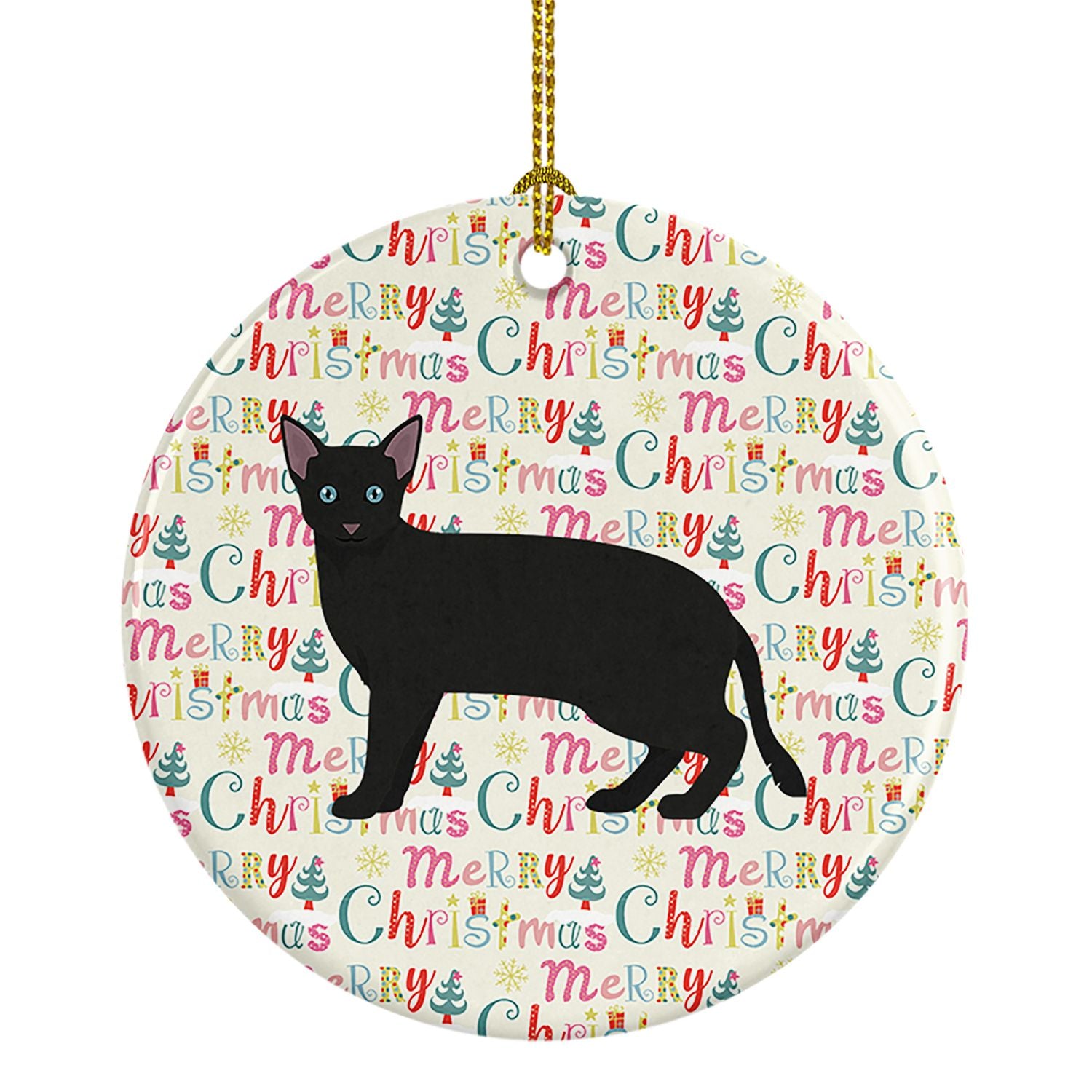 Russian White Black #1 Cat Christmas Ceramic Ornament Christmas Tree Hanging Decorations for Home Christmas Holiday, Party, Gift