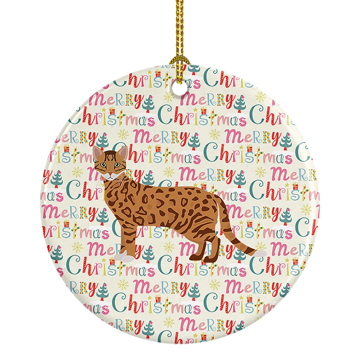 Cheetoh #1 Cat Christmas Ceramic Ornament Christmas Tree Hanging Decorations for Home Christmas Holiday, Party, Gift, 3 in, Mult