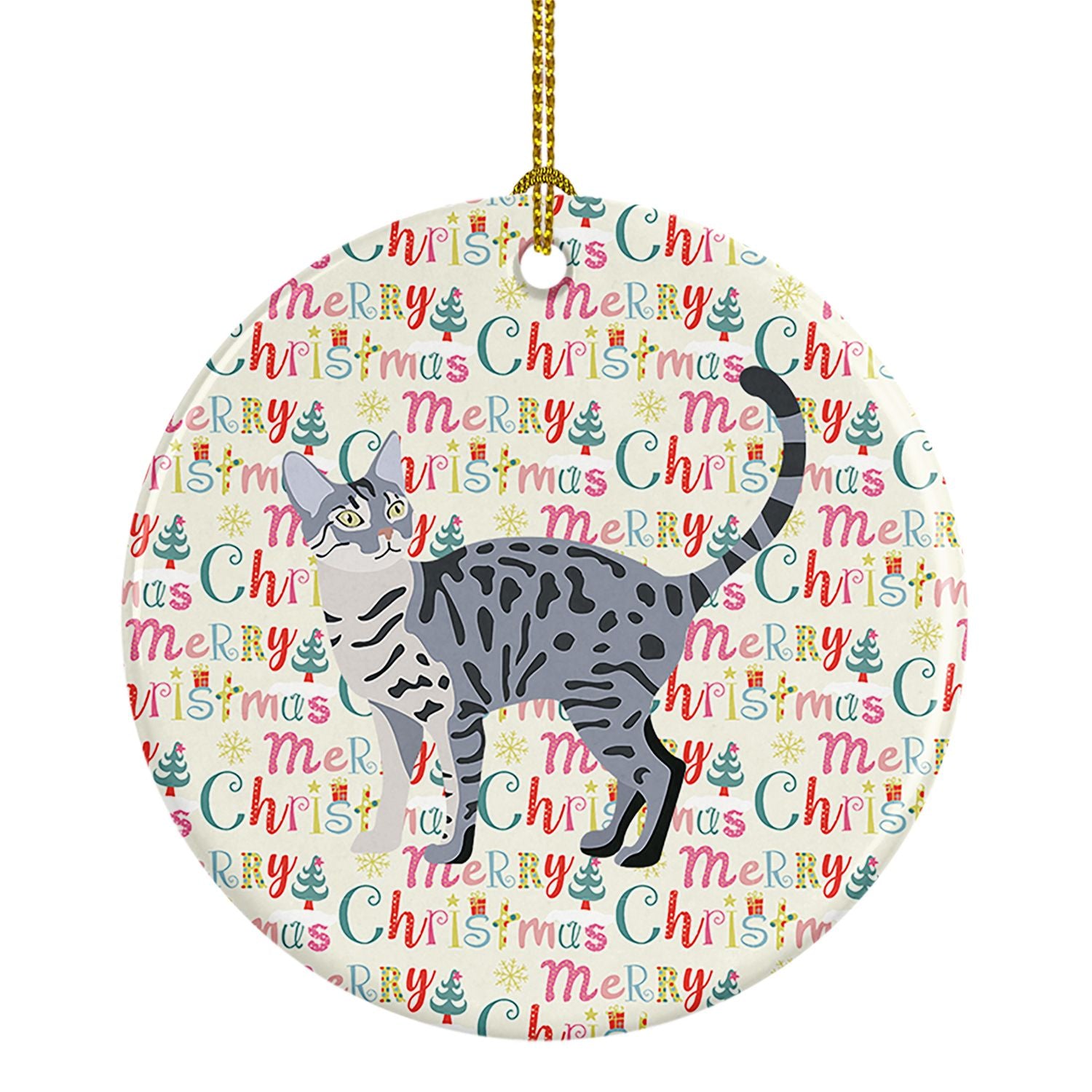 California Spangled #1 Cat Christmas Ceramic Ornament Christmas Tree Hanging Decorations for Home Christmas Holiday, Party, Gift