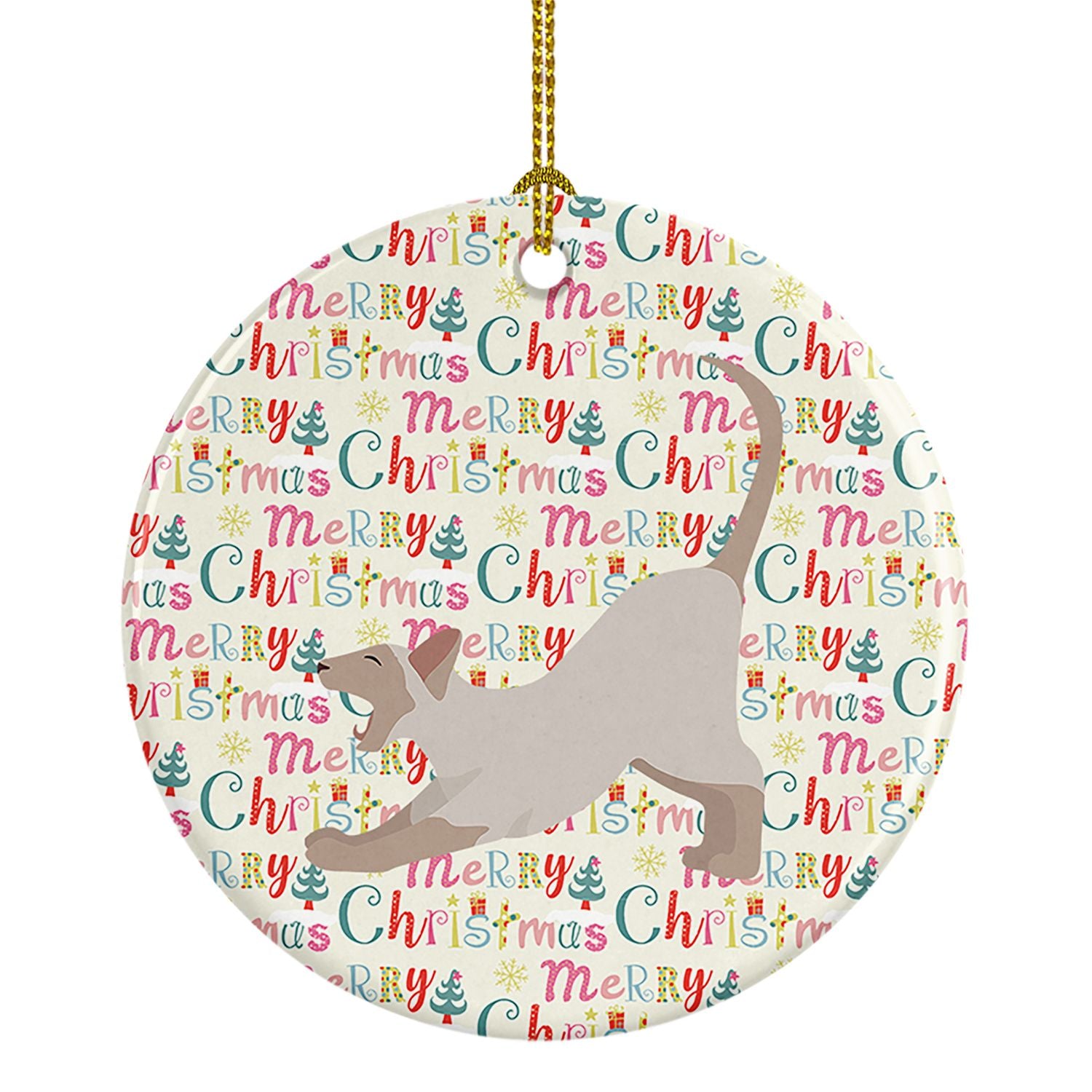 Thai Lilac Cat Christmas Ceramic Ornament Christmas Tree Hanging Decorations for Home Christmas Holiday, Party, Gift, 3 in, Mult
