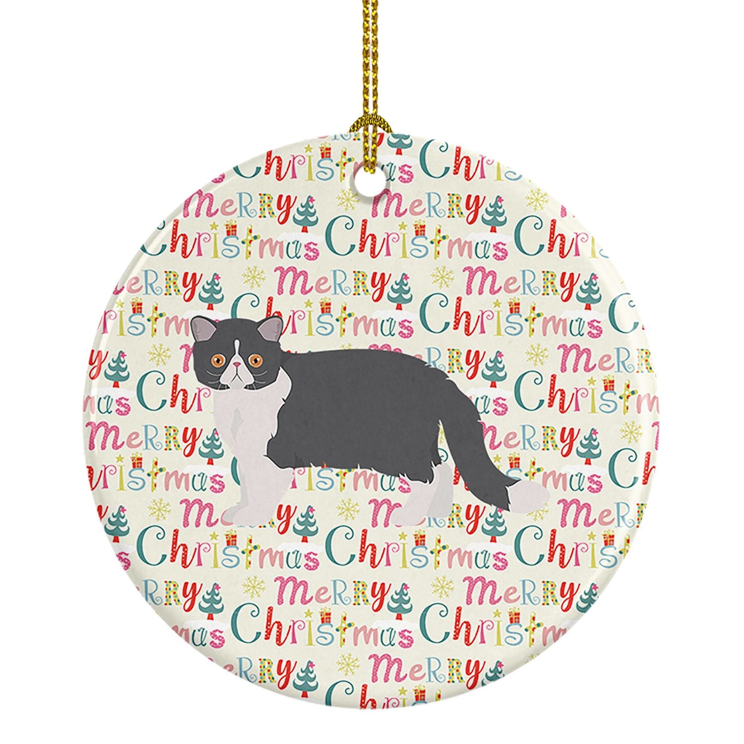 Exotic Shorthair #2 Cat Christmas Ceramic Ornament Christmas Tree Hanging Decorations for Home Christmas Holiday, Party, Gift, 3