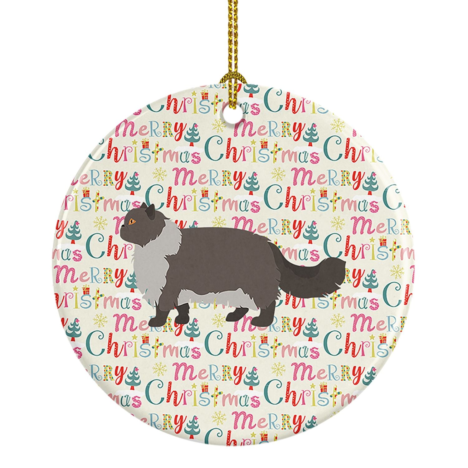 Persian Modern #2 Cat Christmas Ceramic Ornament Christmas Tree Hanging Decorations for Home Christmas Holiday, Party, Gift, 3 i