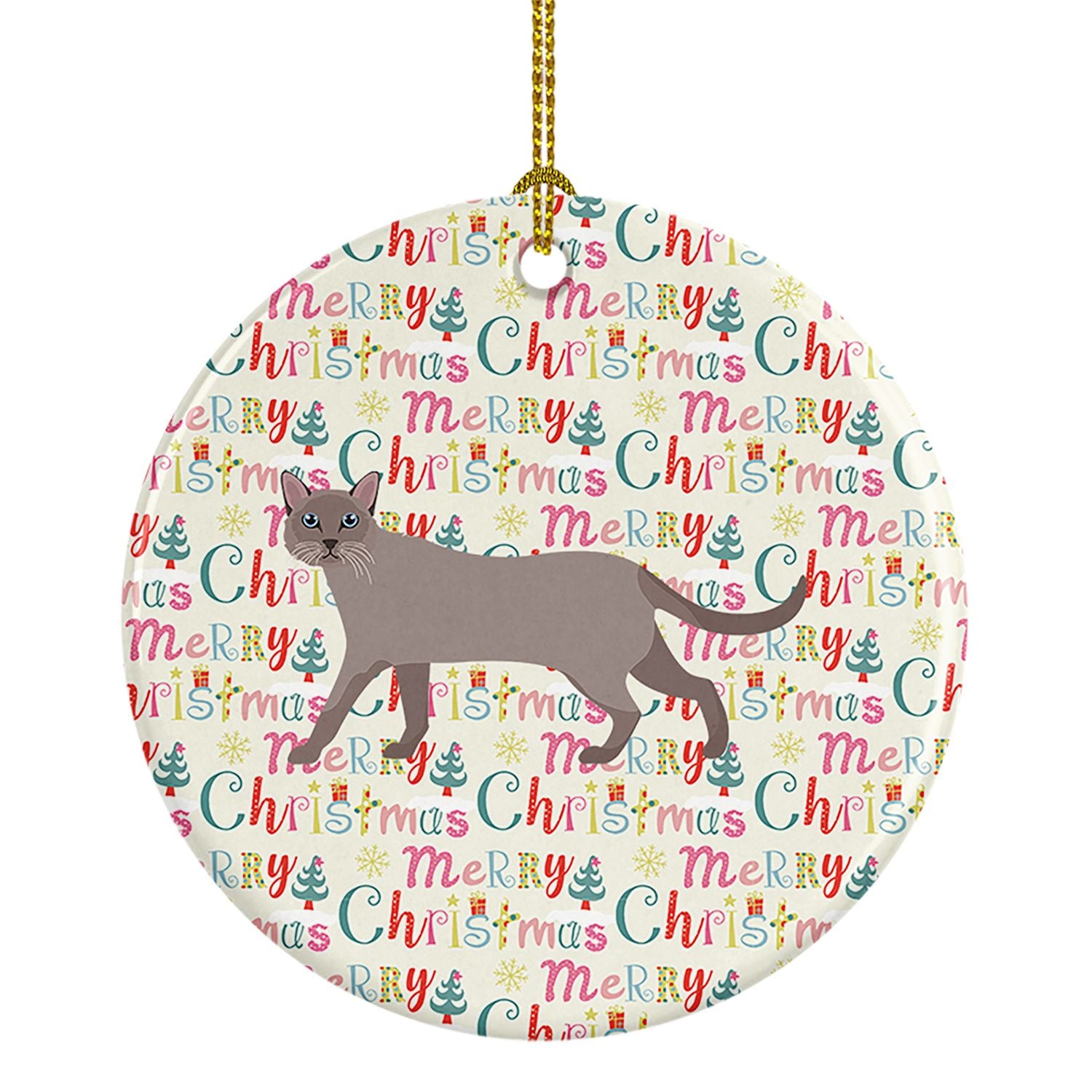 Siamese Traditional #1 Cat Christmas Ceramic Ornament Christmas Tree Hanging Decorations for Home Christmas Holiday, Party, Gift