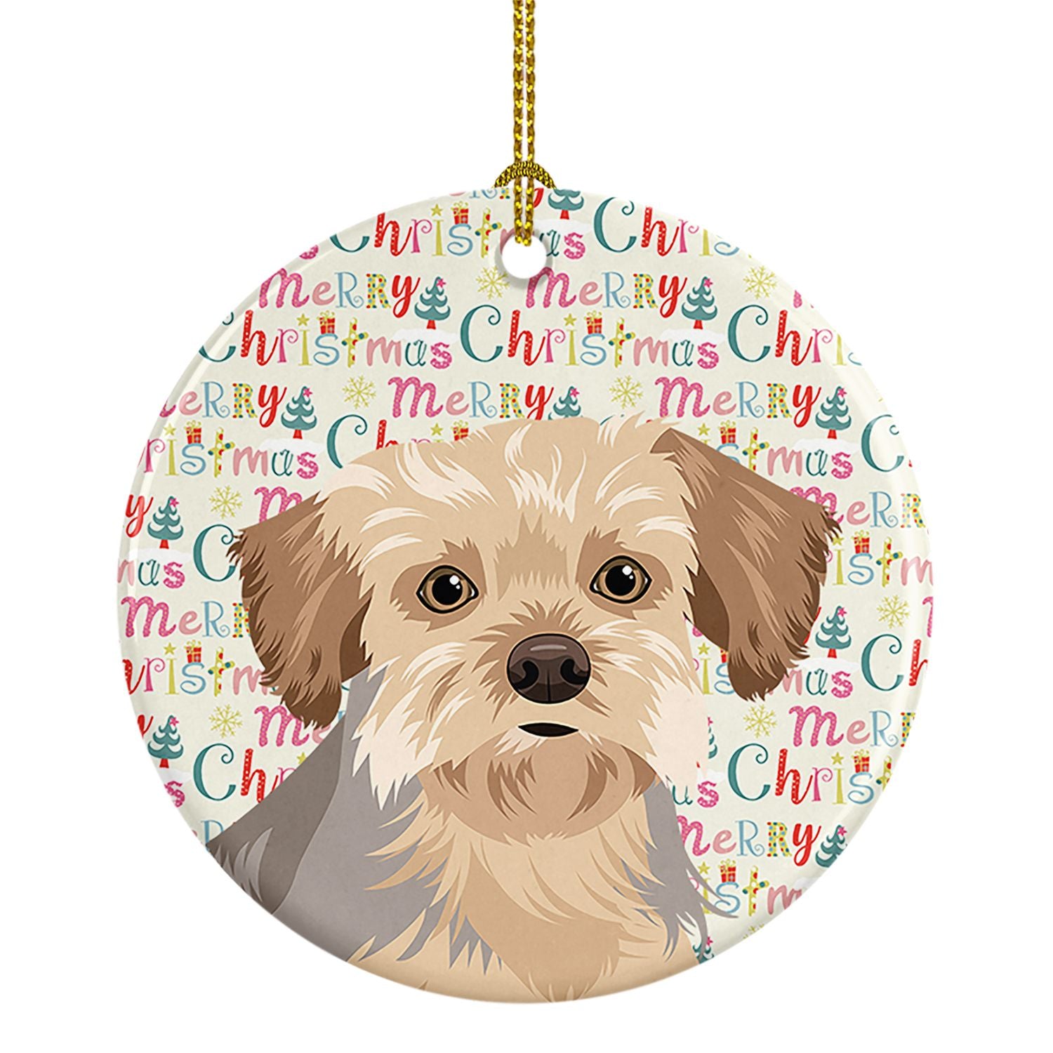 Yorkie Blue and Tan #1 Christmas Ceramic Ornament Christmas Tree Hanging Decorations for Home Christmas Holiday, Party, Gift, 3 