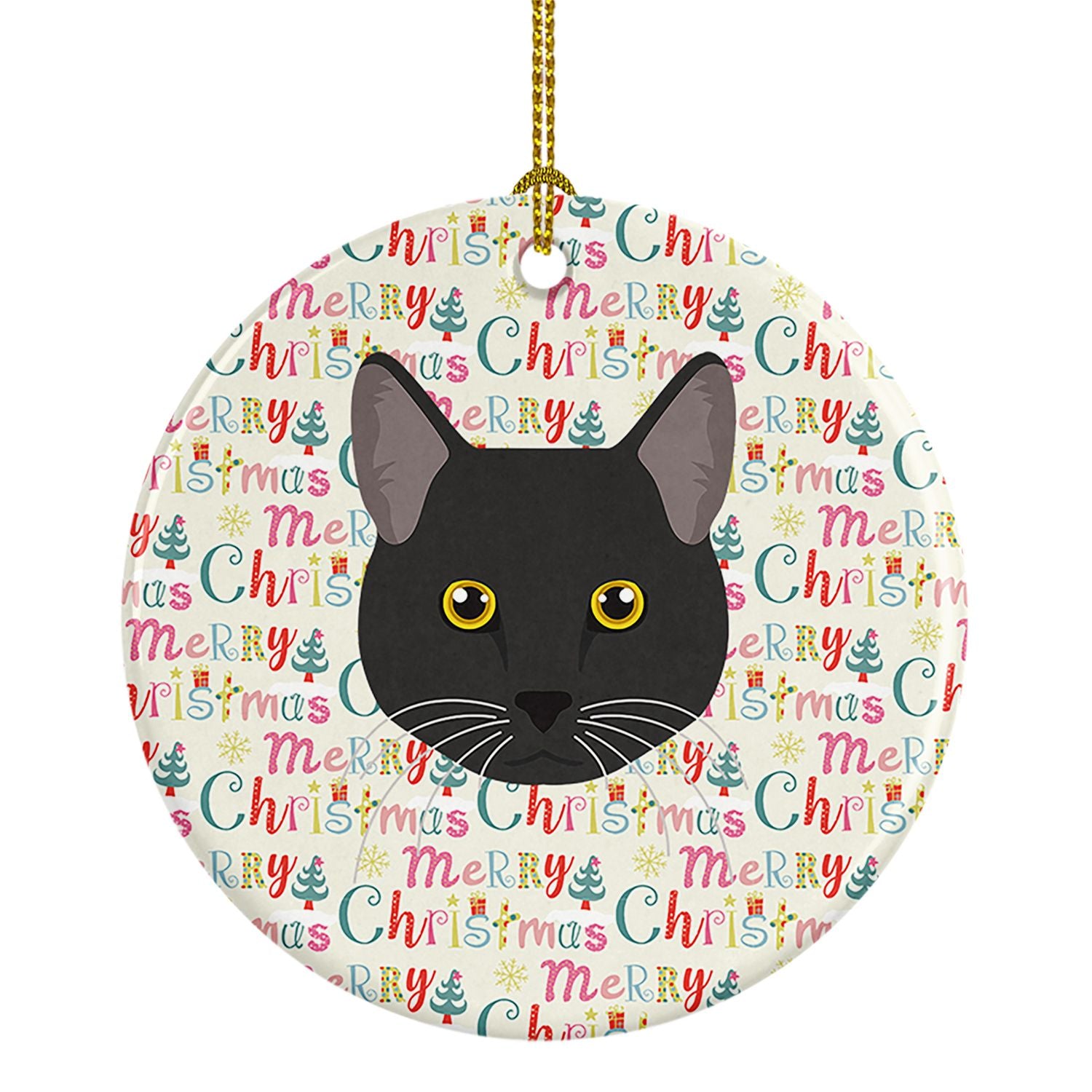 Bombay Cat Christmas Ceramic Ornament Christmas Tree Hanging Decorations for Home Christmas Holiday, Party, Gift, 3 in, Multicol