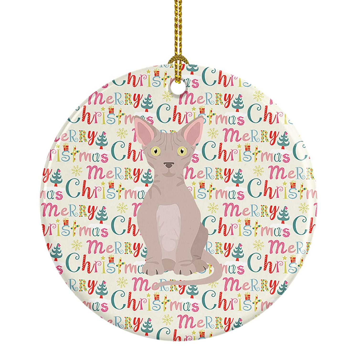 Minskin Cat Christmas Ceramic Ornament Christmas Tree Hanging Decorations for Home Christmas Holiday, Party, Gift, 3 in, Multico