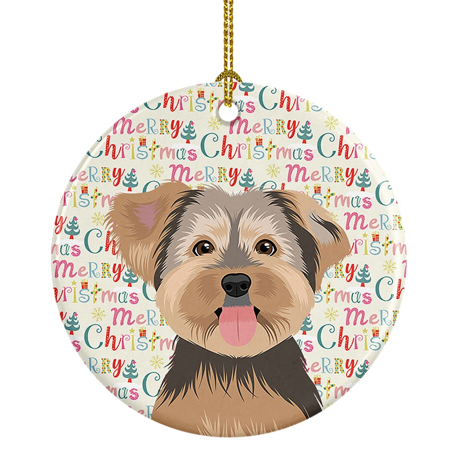 Yorkie Chocolate #2 Christmas Ceramic Ornament Christmas Tree Hanging Decorations for Home Christmas Holiday, Party, Gift, 3 in,
