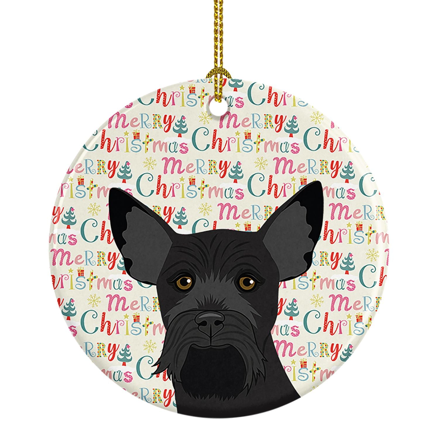 Schnauzer Black #2 Christmas Ceramic Ornament Christmas Tree Hanging Decorations for Home Christmas Holiday, Party, Gift, 3 in, 