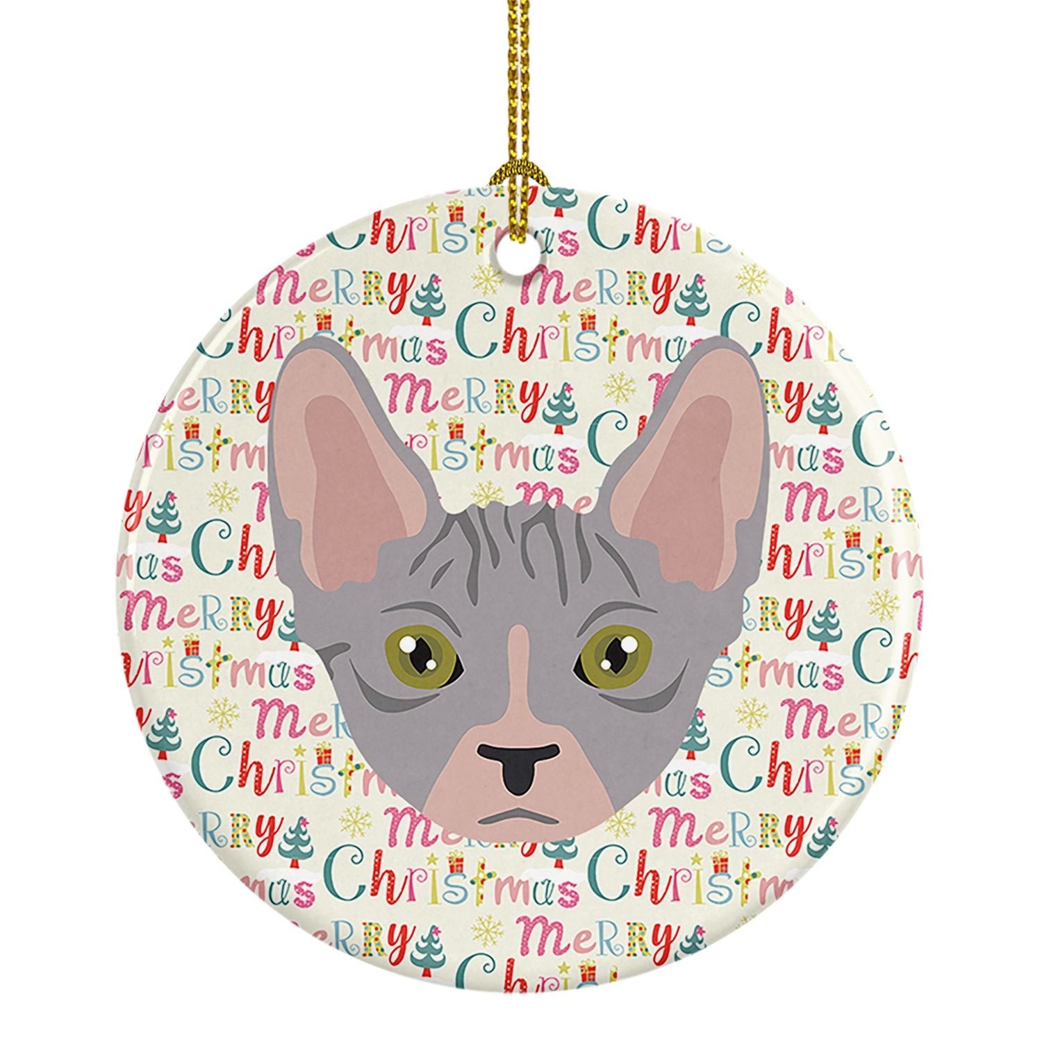 Bambino Cat Christmas Ceramic Ornament Christmas Tree Hanging Decorations for Home Christmas Holiday, Party, Gift, 3 in, Multico