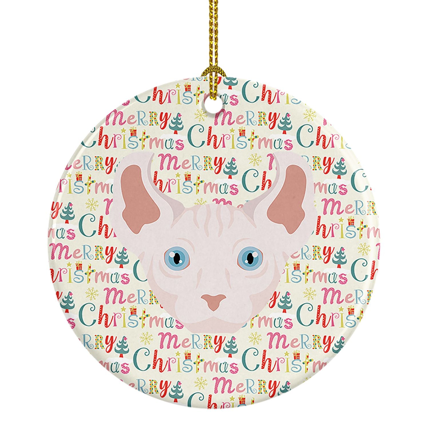 Dwelf Cat Christmas Ceramic Ornament Christmas Tree Hanging Decorations for Home Christmas Holiday, Party, Gift, 3 in, Multicolo