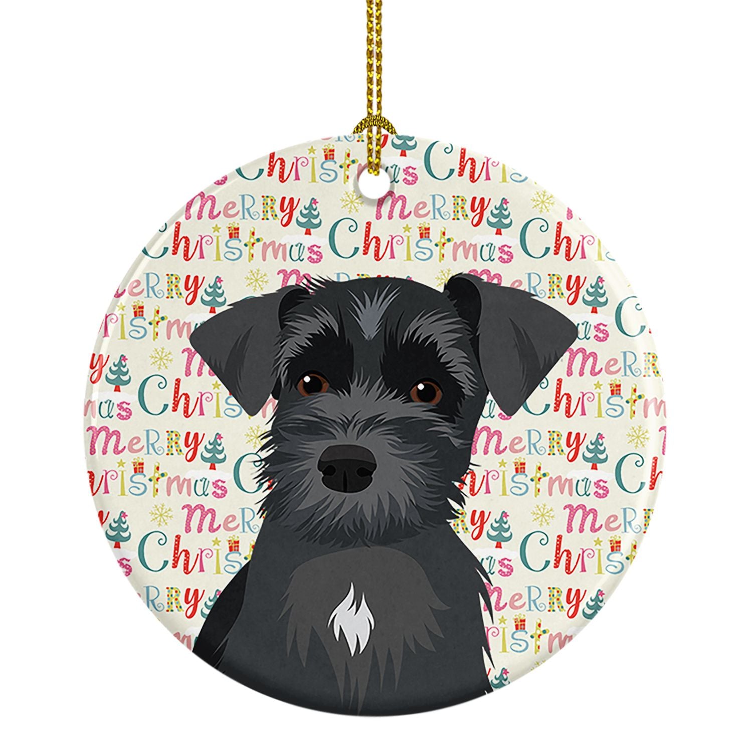 Schnauzer Black #1 Christmas Ceramic Ornament Christmas Tree Hanging Decorations for Home Christmas Holiday, Party, Gift, 3 in, 