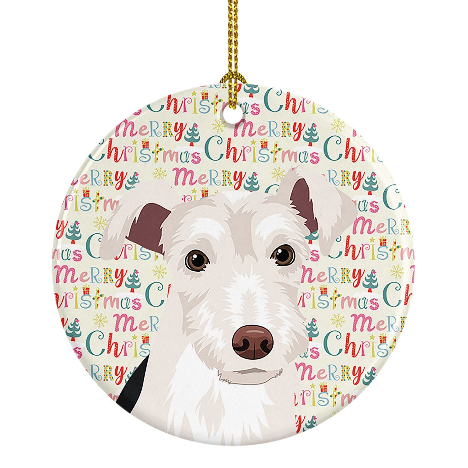 Schnauzer Parti Christmas Ceramic Ornament Christmas Tree Hanging Decorations for Home Christmas Holiday, Party, Gift, 3 in, Mul