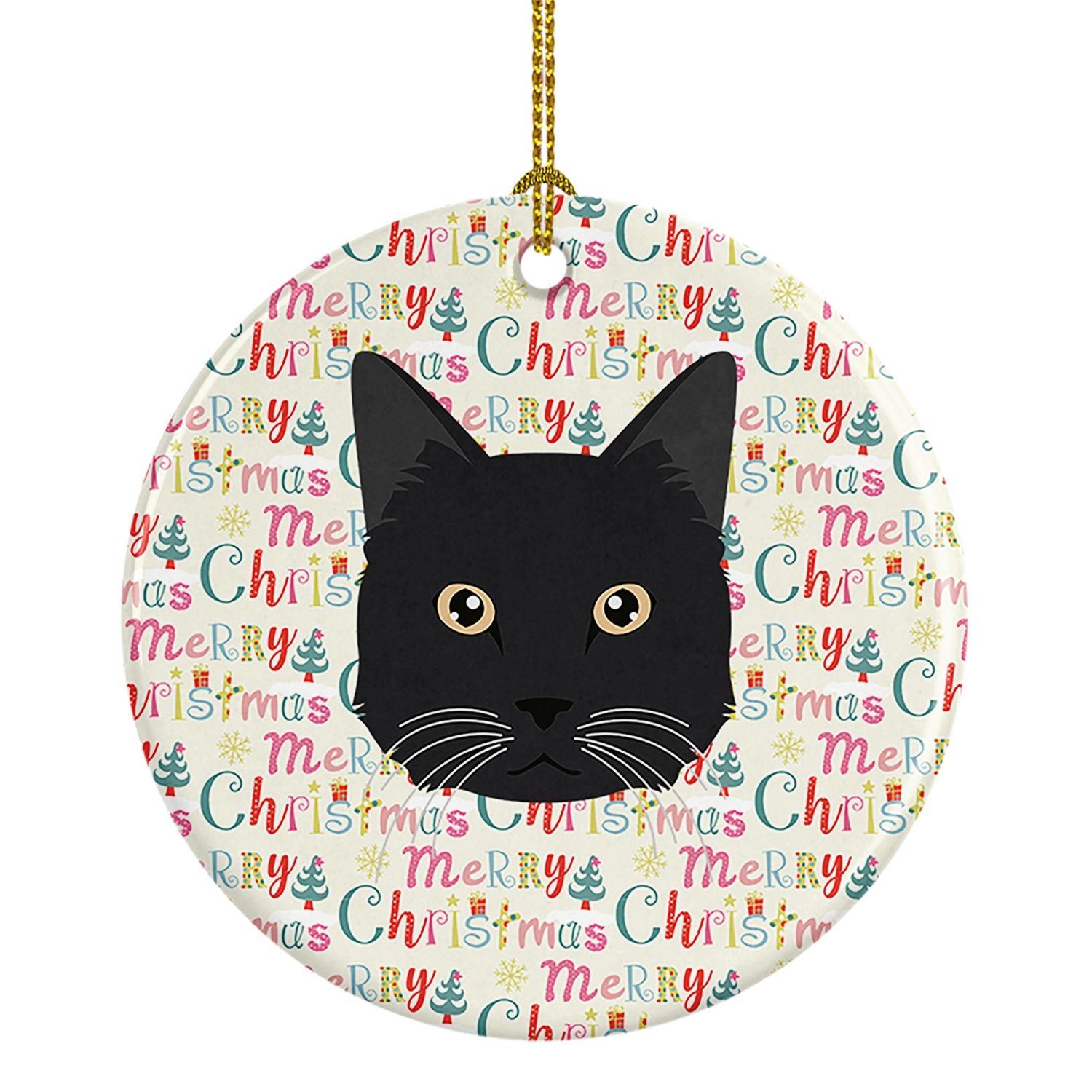 Chantilly Tiffany Cat Christmas Ceramic Ornament Christmas Tree Hanging Decorations for Home Christmas Holiday, Party, Gift, 3 i