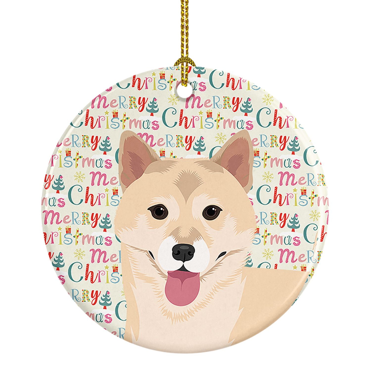 Shiba Inu Cream #1 Christmas Ceramic Ornament Christmas Tree Hanging Decorations for Home Christmas Holiday, Party, Gift, 3 in, 