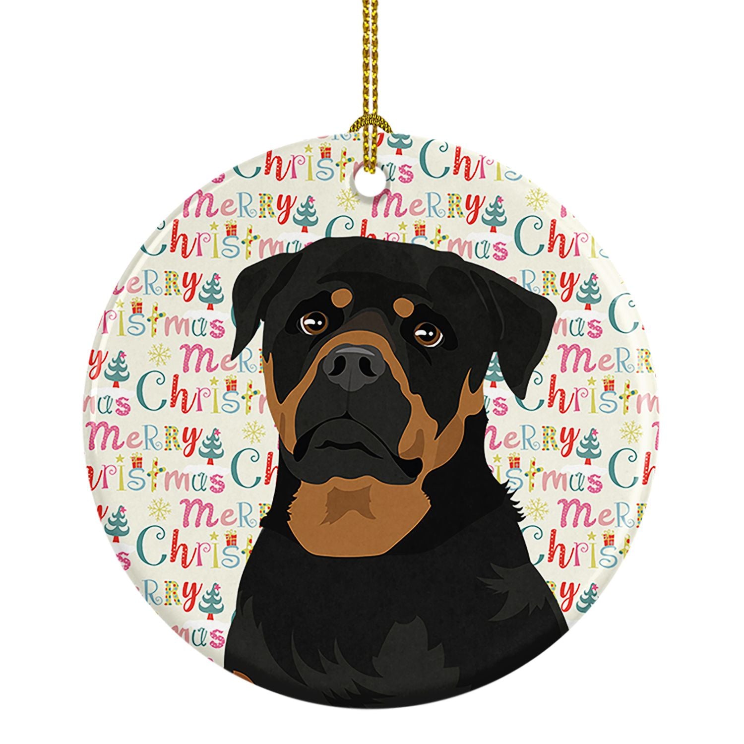 Rottweiler Black and Mahogany Christmas Ceramic Ornament Christmas Tree Hanging Decorations for Home Christmas Holiday, Party, G