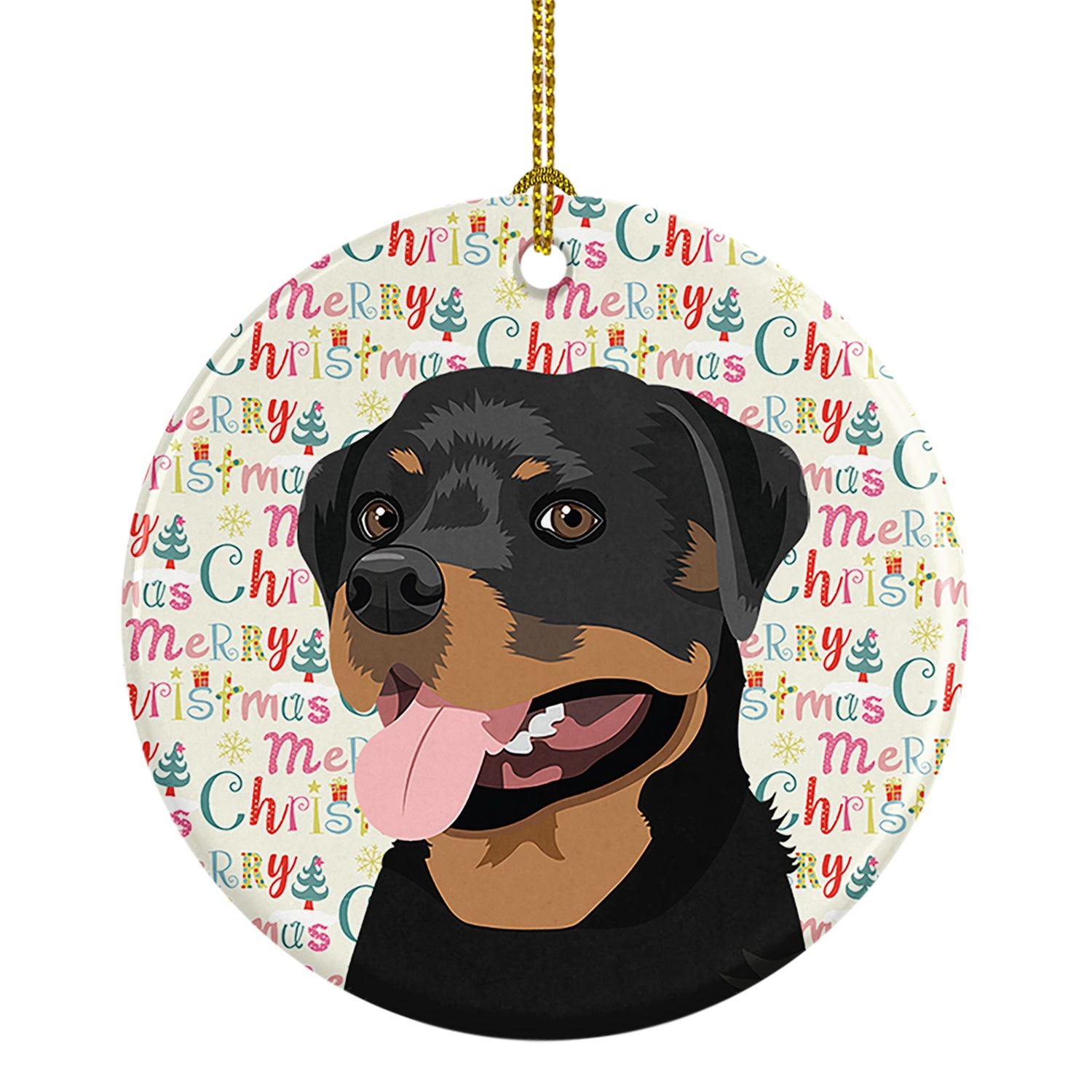 Rottweiler Black and Tan #1 Christmas Ceramic Ornament Christmas Tree Hanging Decorations for Home Christmas Holiday, Party, Gif