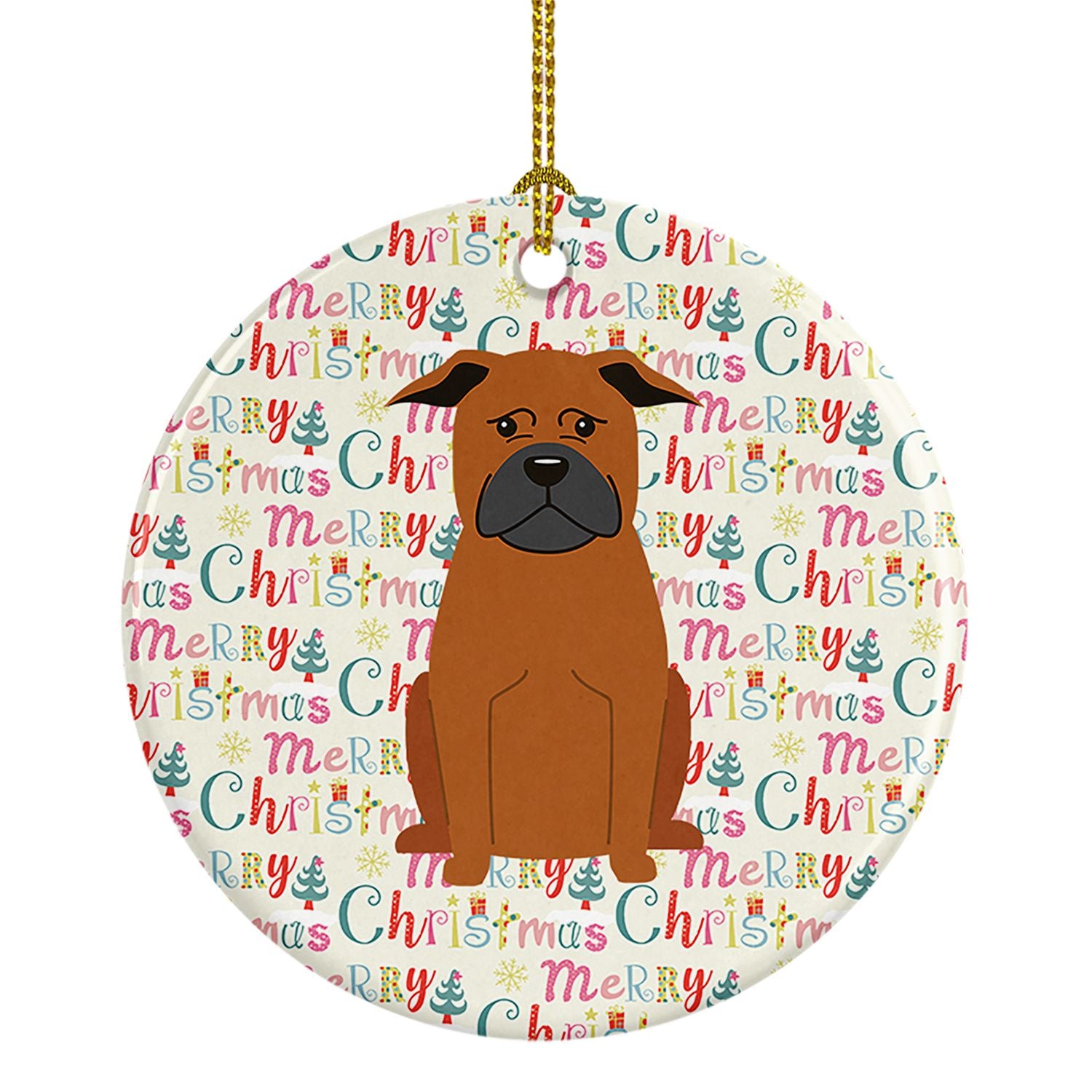 Merry Christmas Chinese Chongqing Dog Ceramic Ornament Christmas Tree Hanging Decorations for Home Christmas Holiday, Party, Gif