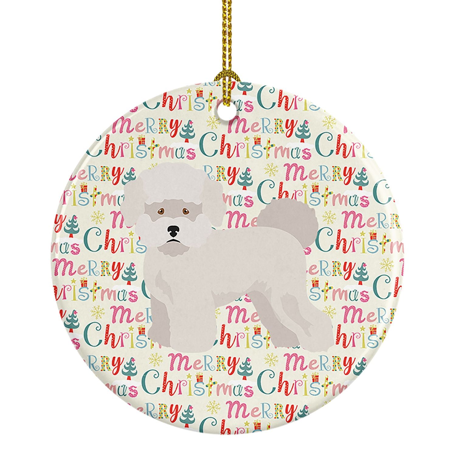 Bichon Frise #2 Merry Christmas Ceramic Ornament Christmas Tree Hanging Decorations for Home Christmas Holiday, Party, Gift, 3 i