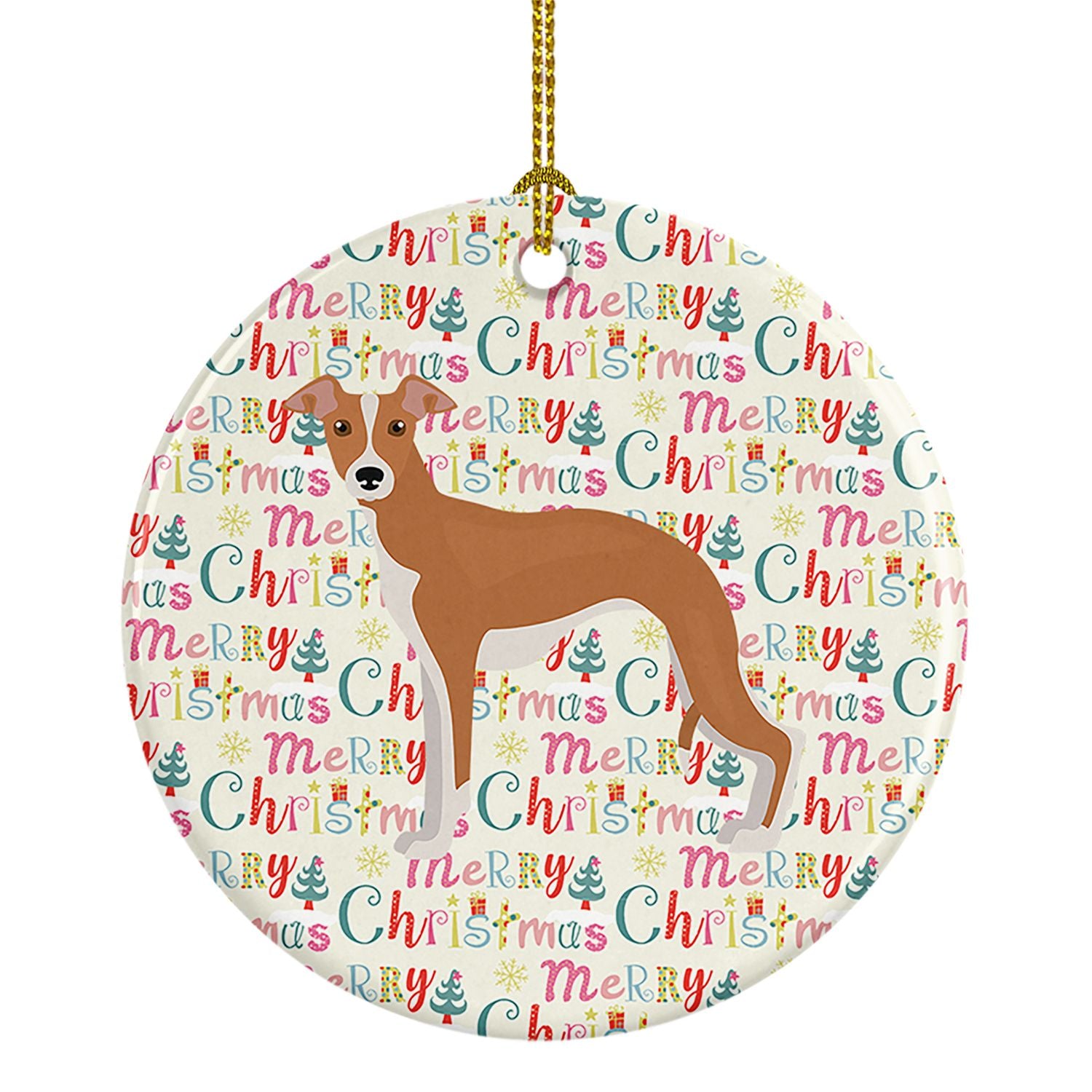 Italian Greyhound #2 Merry Christmas Ceramic Ornament Christmas Tree Hanging Decorations for Home Christmas Holiday, Party, Gift