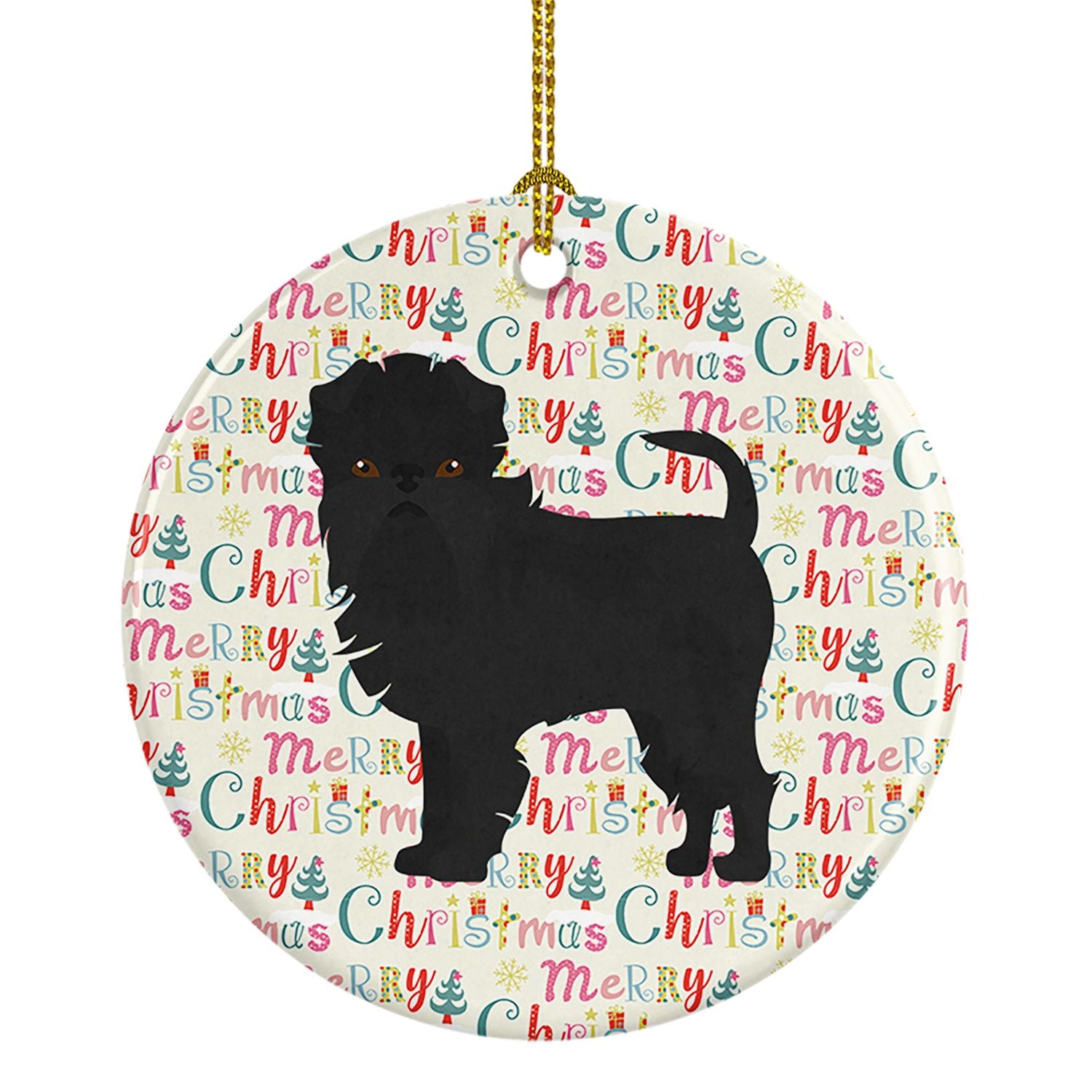 Affenpinscher #2 Merry Christmas Ceramic Ornament Christmas Tree Hanging Decorations for Home Christmas Holiday, Party, Gift, 3 