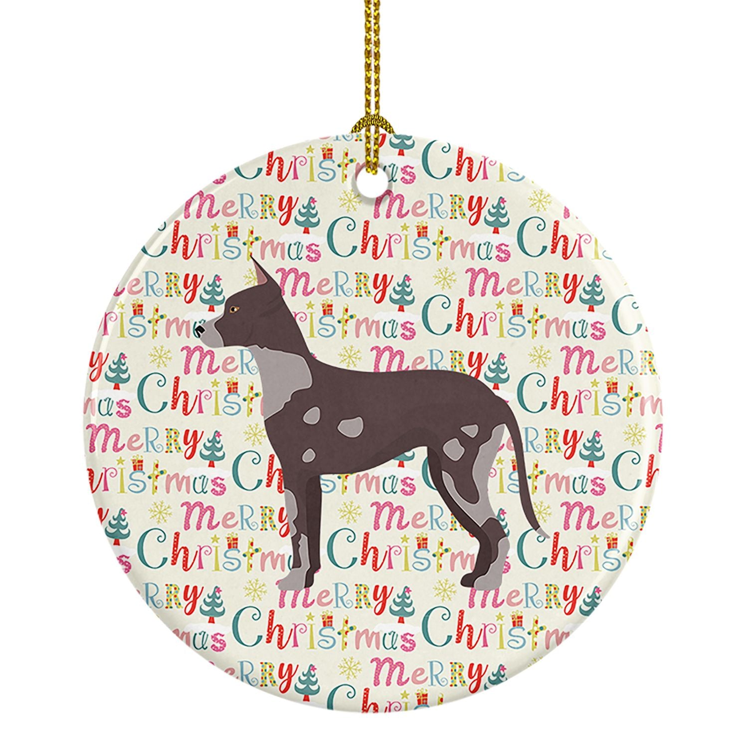 Peruvian Hairless Dog Merry Christmas Ceramic Ornament Christmas Tree Hanging Decorations for Home Christmas Holiday, Party, Gif