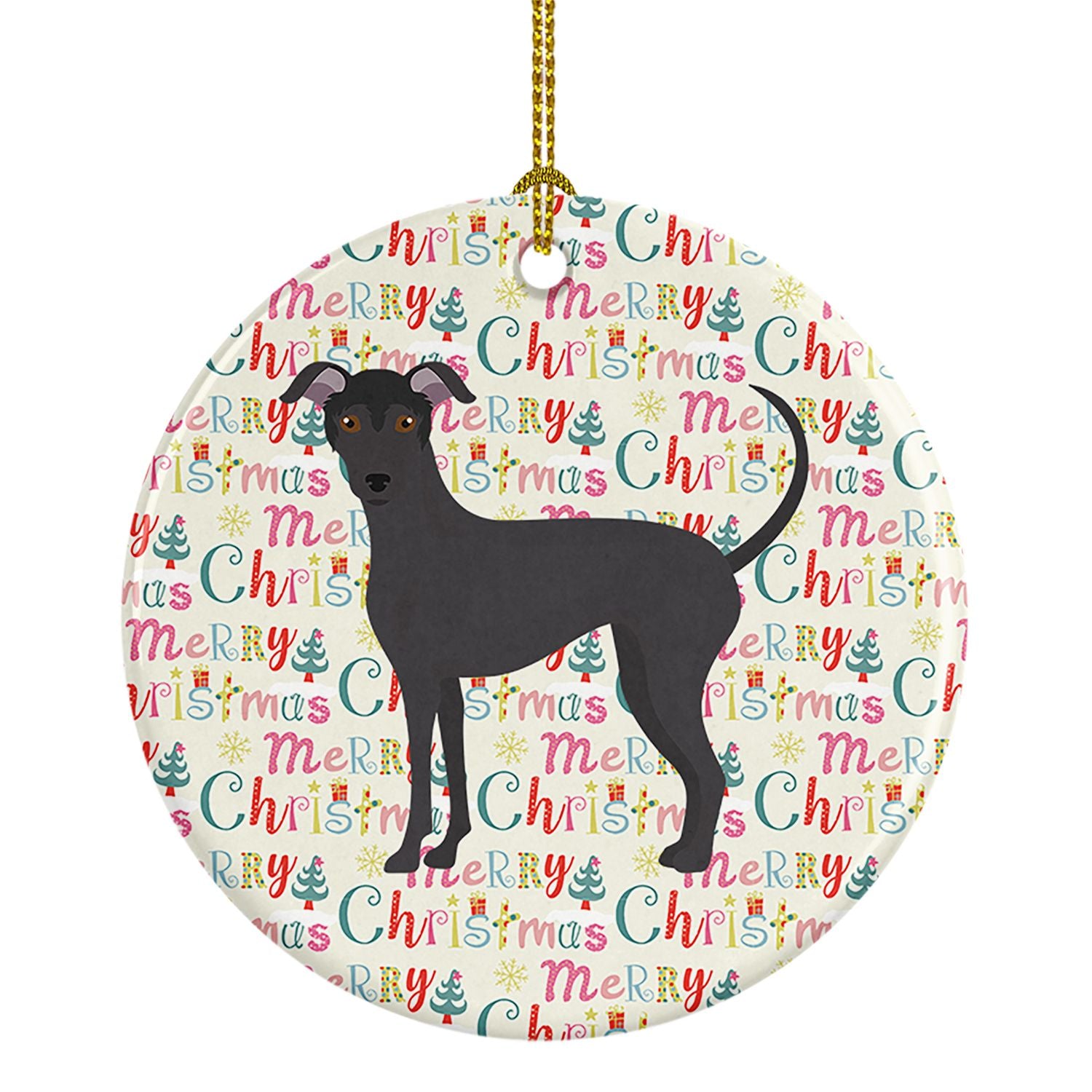 Argentine Pila Dog Merry Christmas Ceramic Ornament Christmas Tree Hanging Decorations for Home Christmas Holiday, Party, Gift, 