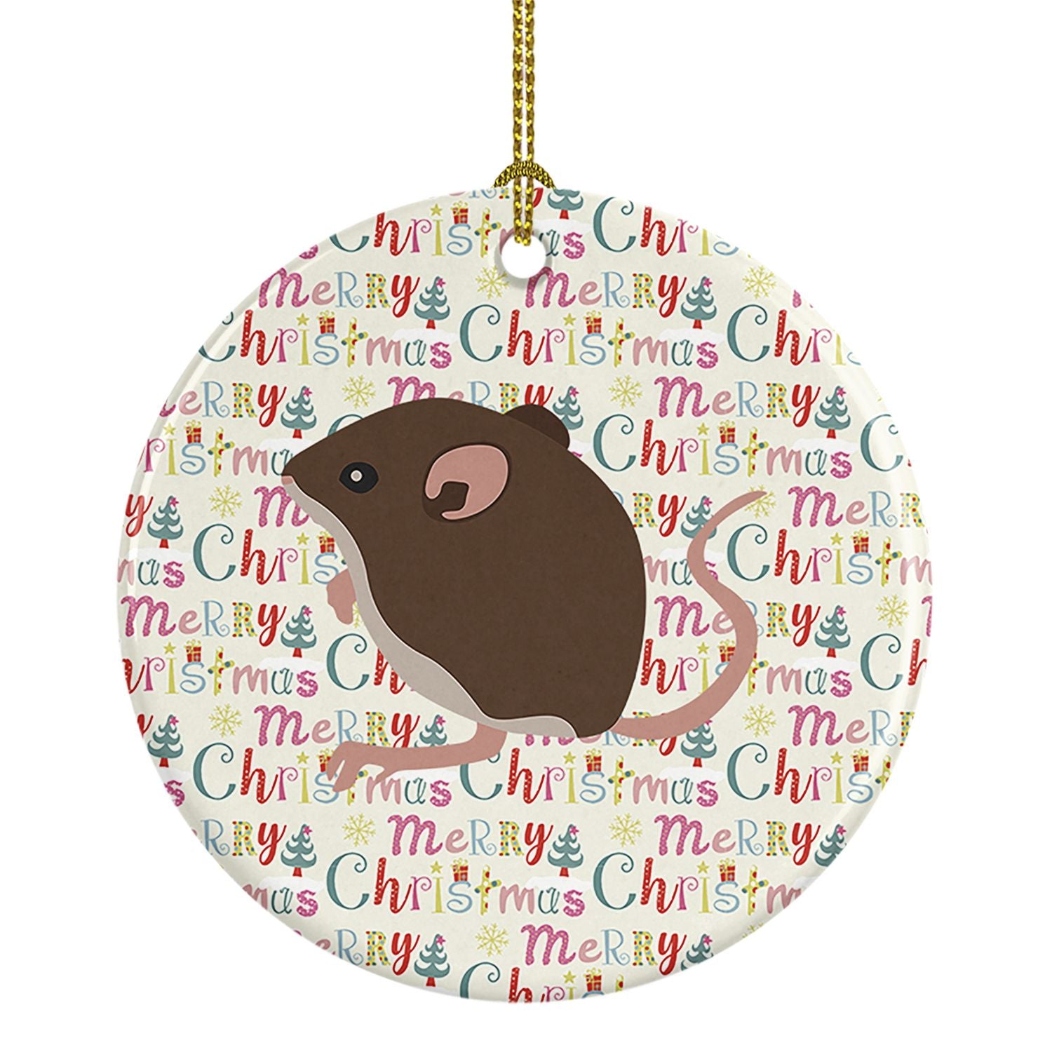 Baby Mouse Christmas Ceramic Ornament Christmas Tree Hanging Decorations for Home Christmas Holiday, Party, Gift, 3 in, Multicol