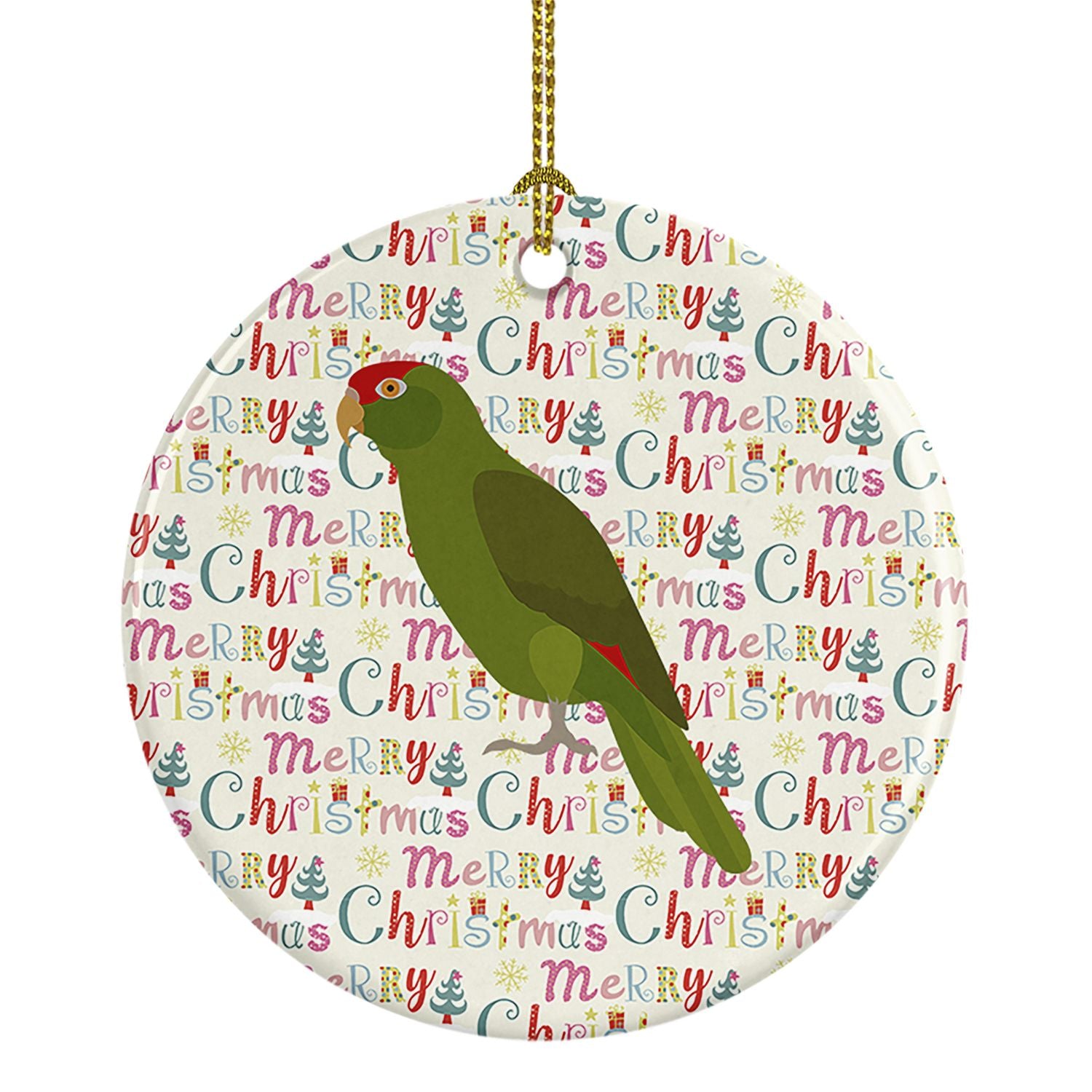 Amazon Parrot Christmas Ceramic Ornament Christmas Tree Hanging Decorations for Home Christmas Holiday, Party, Gift, 3 in, Multi