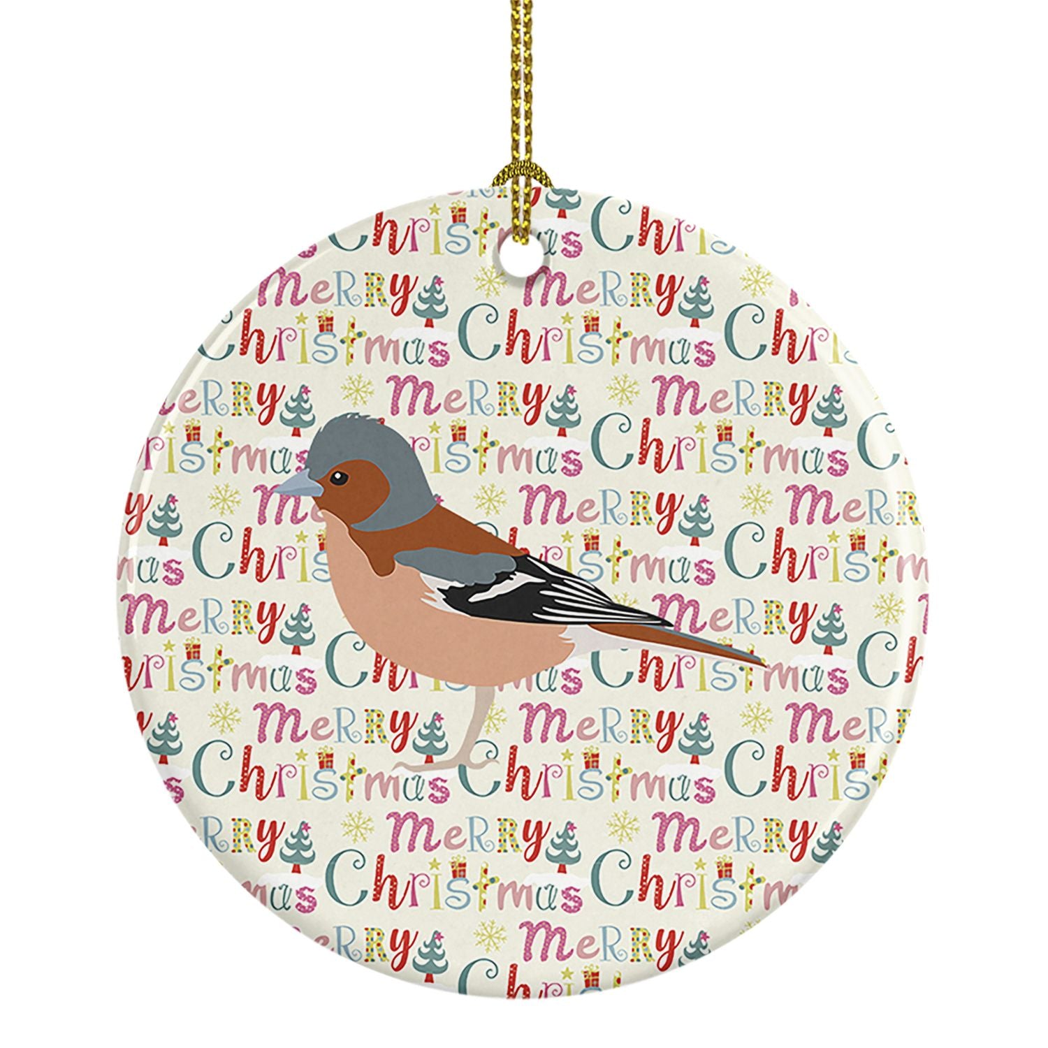 Finch Christmas Ceramic Ornament Christmas Tree Hanging Decorations for Home Christmas Holiday, Party, Gift, 3 in, Multicolor