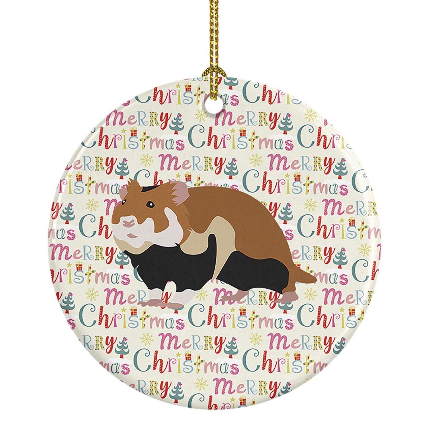 European Hamster Christmas Ceramic Ornament Christmas Tree Hanging Decorations for Home Christmas Holiday, Party, Gift, 3 in, Mu