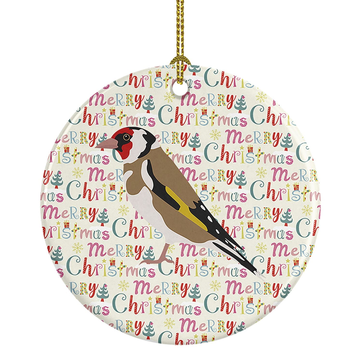 Gold Finch Christmas Ceramic Ornament Christmas Tree Hanging Decorations for Home Christmas Holiday, Party, Gift, 3 in, Multicol