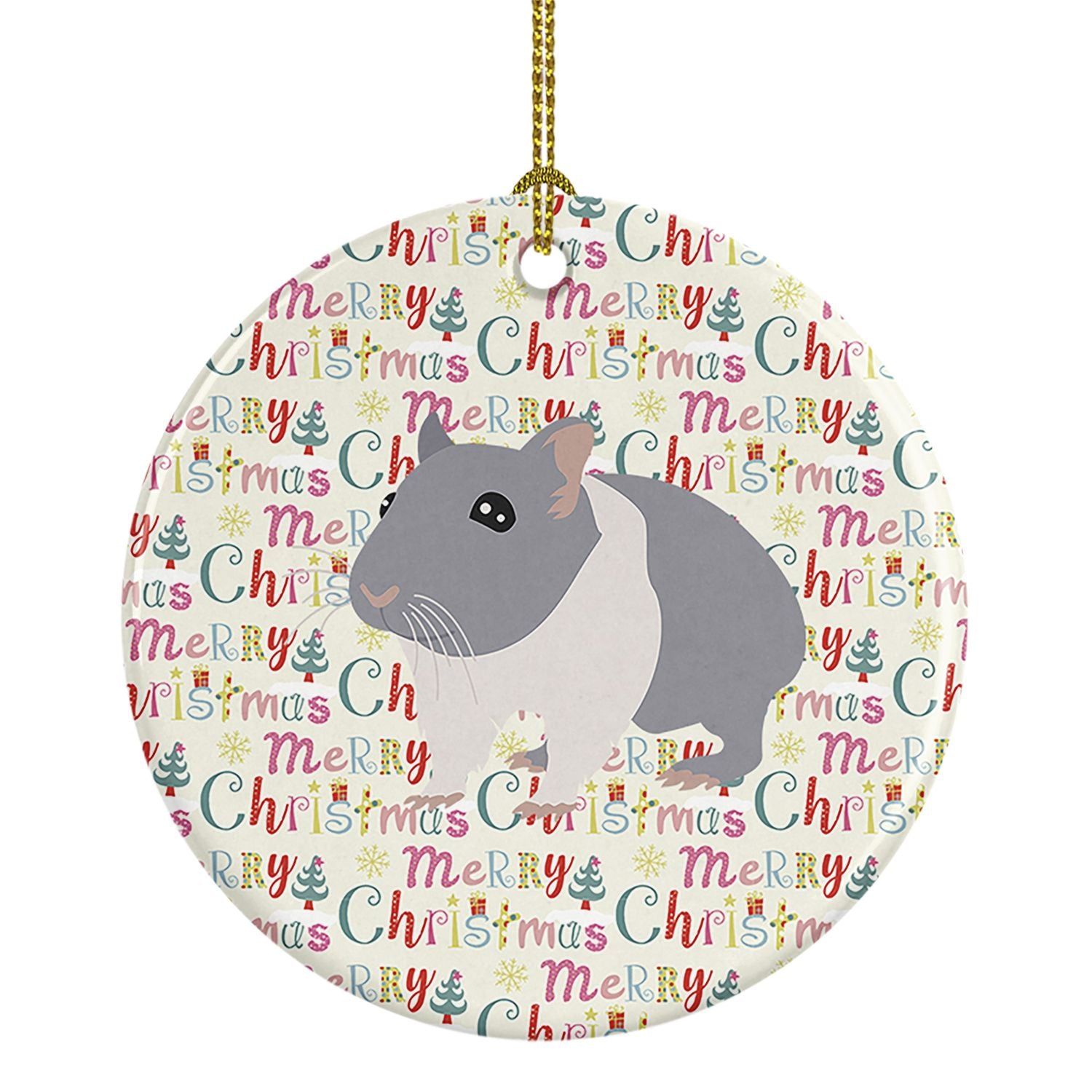 South African Hamster Christmas Ceramic Ornament Christmas Tree Hanging Decorations for Home Christmas Holiday, Party, Gift, 3 i